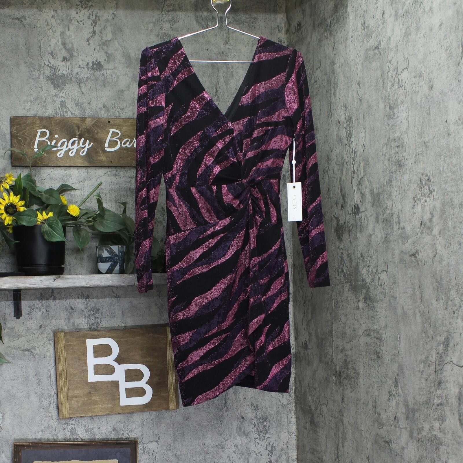 Signal Sport Nwt Siena Long Sleeve Faux Wrap Mini Dress Purple Multi 8 Size M / US 6-8 / IT 42-44 - 1 Thumbnail
