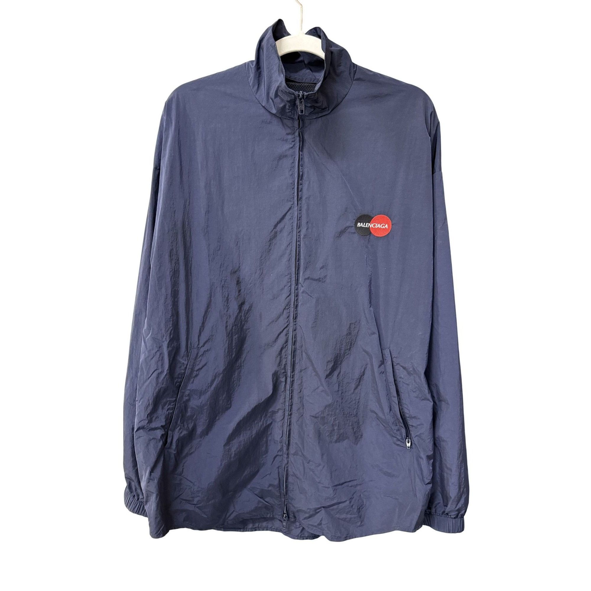 Balenciaga Mens Lightweight Zip-Up Windbreaker Jacket With L