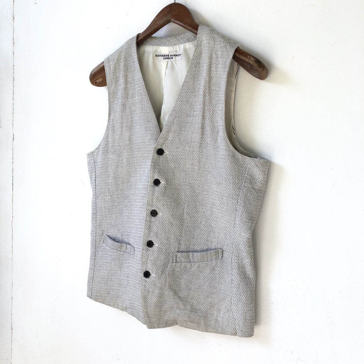 Katharine Hamnett London KATHARINE HAMNETT LONDON Linen-Cotton Vest Size US M / EU 48-50 / 2 - 2 Thumbnail