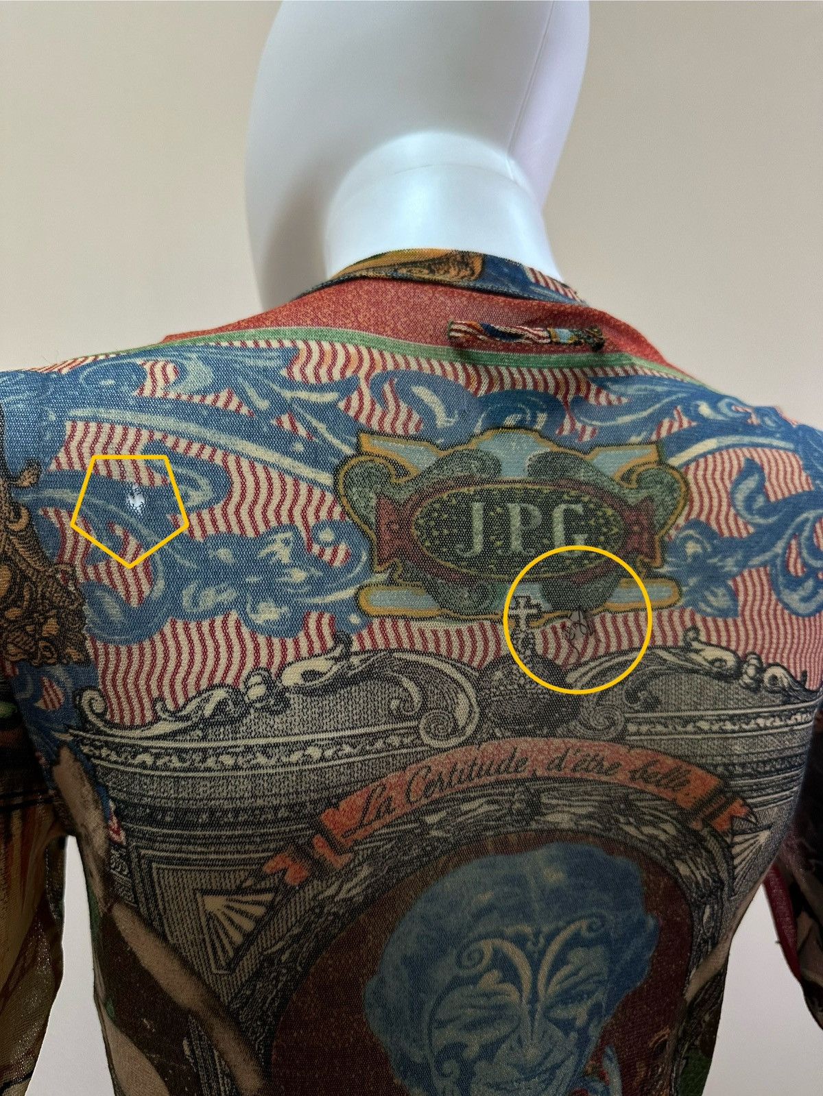 Jean Paul Gaultier Very Rare! Jean Paul Gaultier Ss96 Collage Mesh Shirt Size S Size S / US 4 / IT 40 - 12 Thumbnail