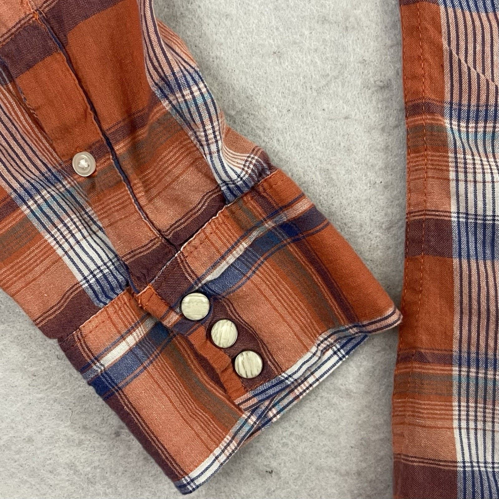 Salt Valley Salt Valley Western Shirt Mens XL Orange Plaid Pearl Snap Size US XL / EU 56 / 4 - 9 Thumbnail