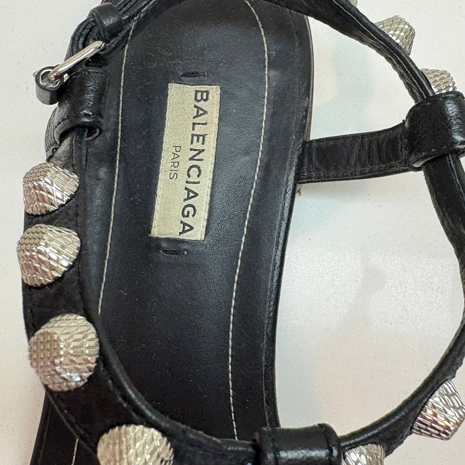 Balenciaga Balenciaga Black Leather Arena Studded Flat Sandals 38.5 8 Size US 8.5 / IT 38.5 - 6 Thumbnail