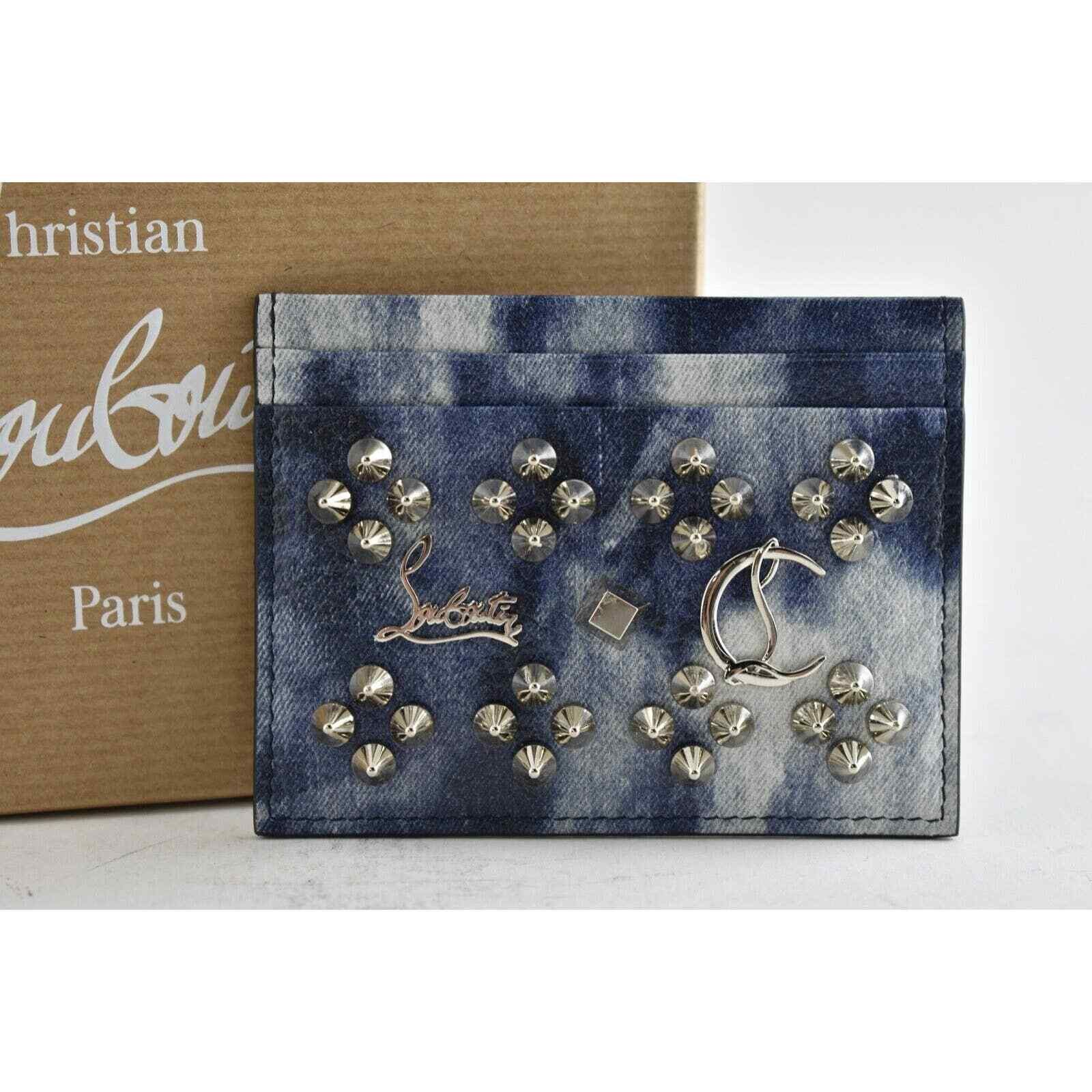Christian Louboutin Christian Louboutin Denim Punk Spike Card Holder Wallet Size ONE SIZE - 4 Thumbnail