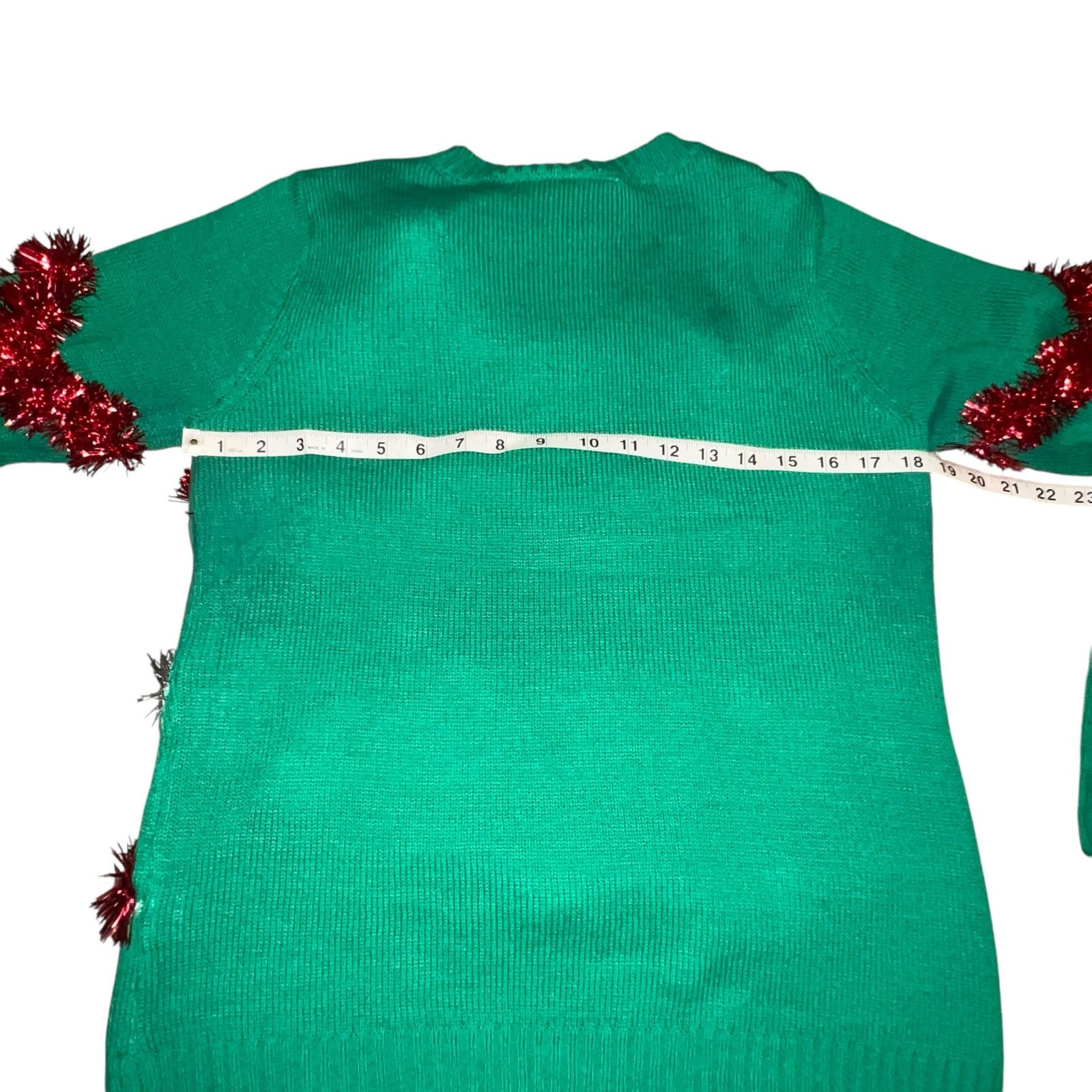 Other Ugly Christmas Tree Sweater Green Metallic Tinsel Garland LG Size L / US 10 / IT 46 - 6 Thumbnail