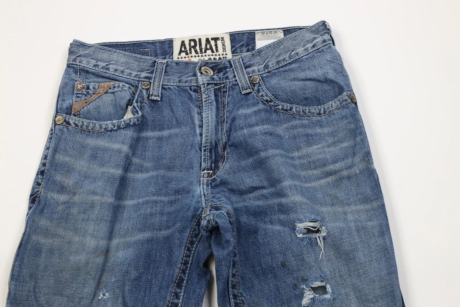 Ariat Ariat M3 Loose Fit Thick Stitch Wide Leg Denim Jeans Blue Size US 29 - 2 Thumbnail