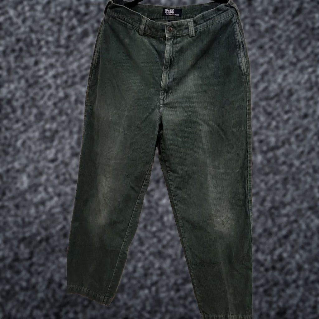 Polo Ralph Lauren Polo Ralph Lauren Mens Corduroy Pants Green 35x32 Regular 90s Logo Vintage Casual Pants Size US S / EU 44-46 / 1 - 1 Thumbnail