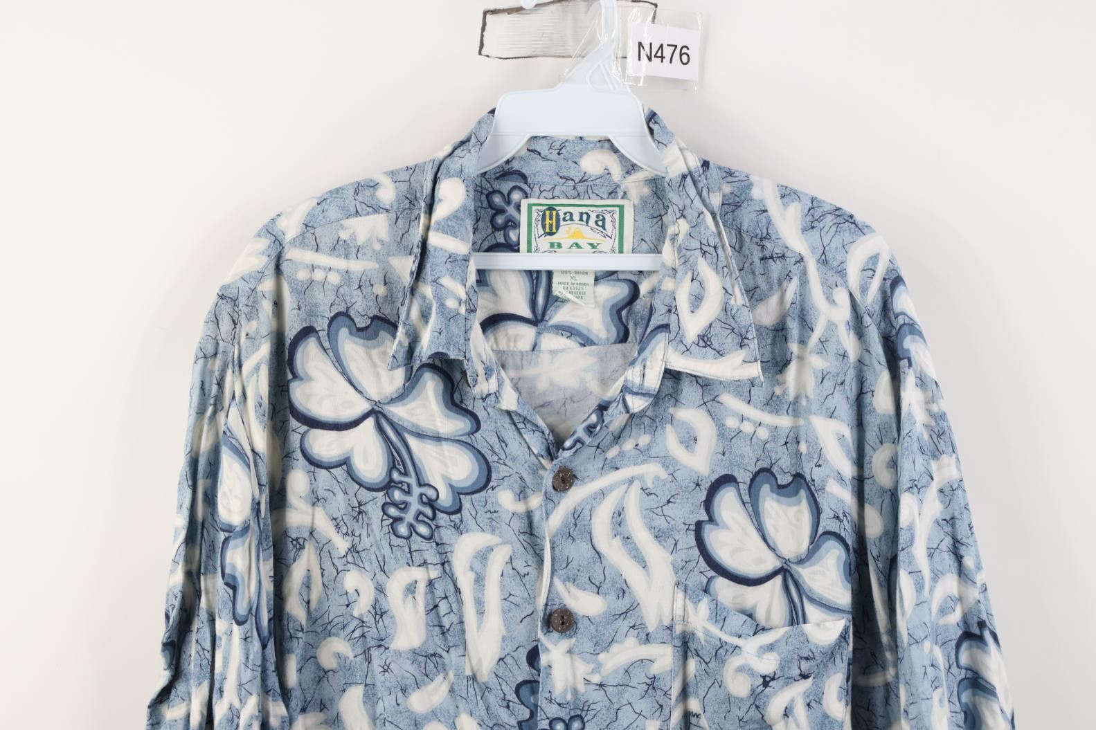 Vintage Vintage 90s Streetwear Gabardine Flower Hawaiian Shirt Size US XL / EU 56 / 4 - 2 Thumbnail