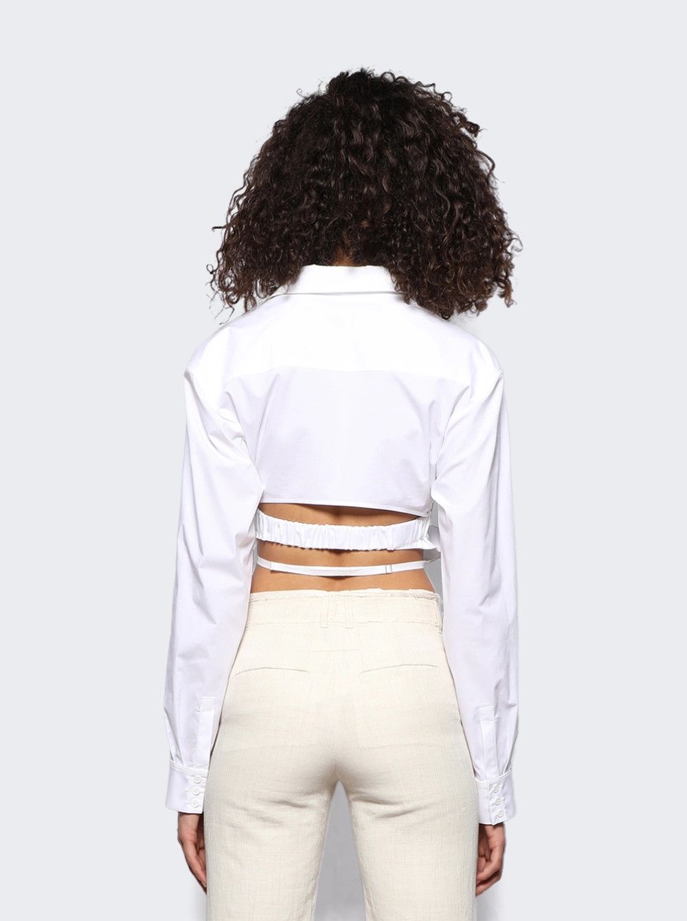 Jacquemus o1mle0824 La Chemise Bahia Courte in White Size S / US 4 / IT 40 - 5 Thumbnail
