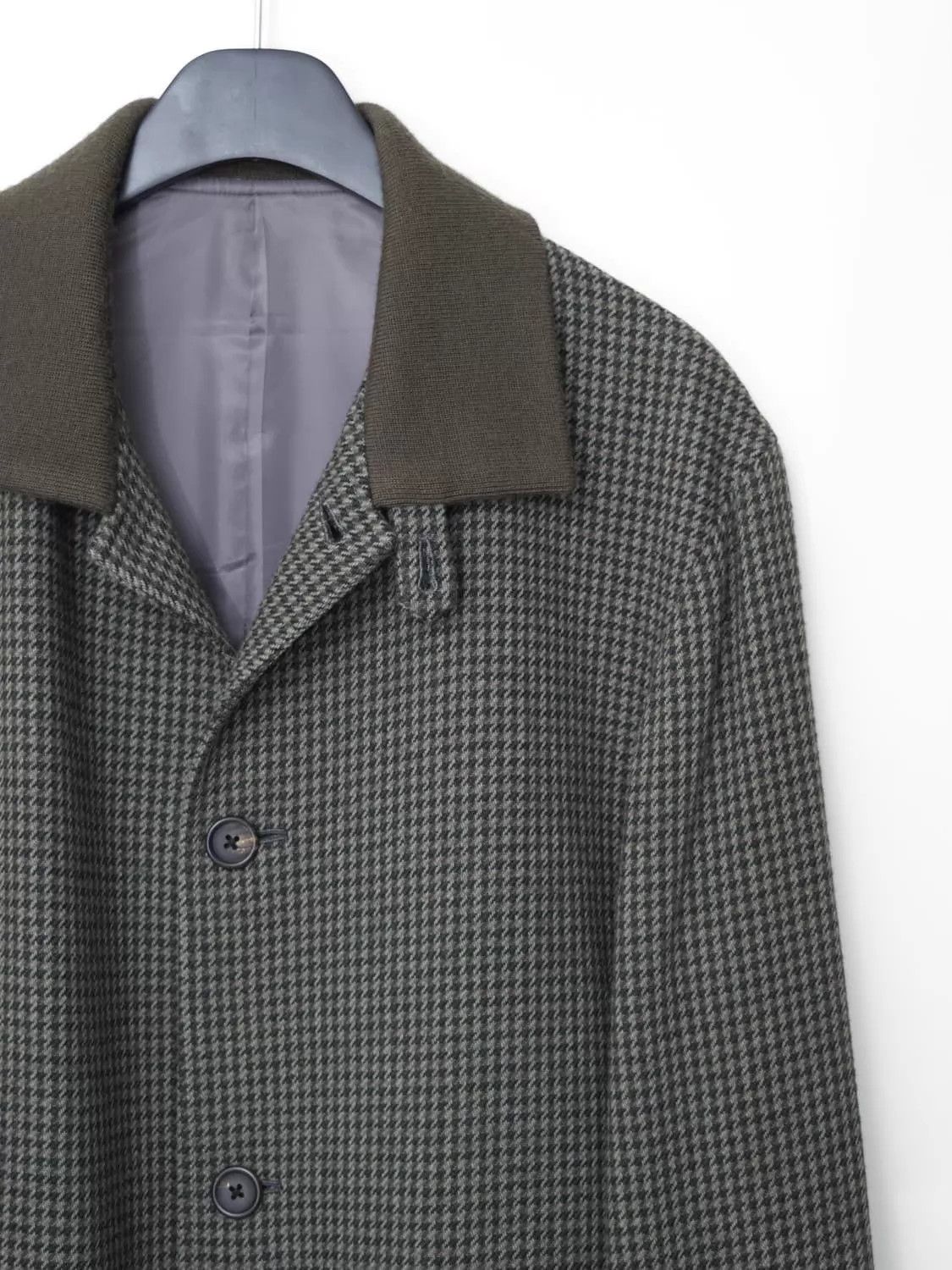 Yohji Yamamoto Yohji Yamamoto Vtg Houndstooth Deep Olive Overcoat Size US M / EU 48-50 / 2 - 3 Thumbnail