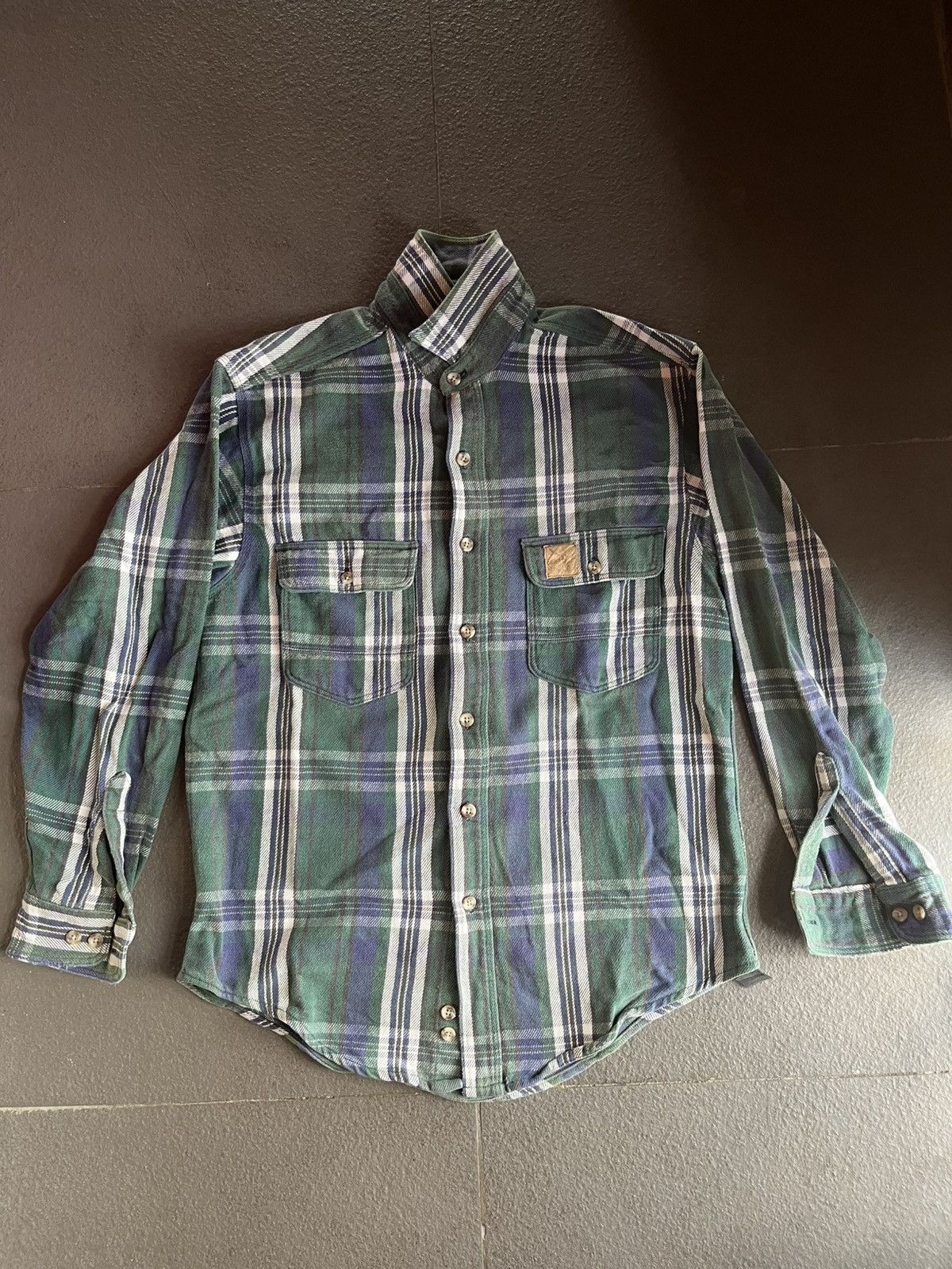 Vintage Vintage 80s Eddie Bauer Plaid Flannel Flap Pocket Lumberjack Size US L / EU 52-54 / 3 - 2 Thumbnail