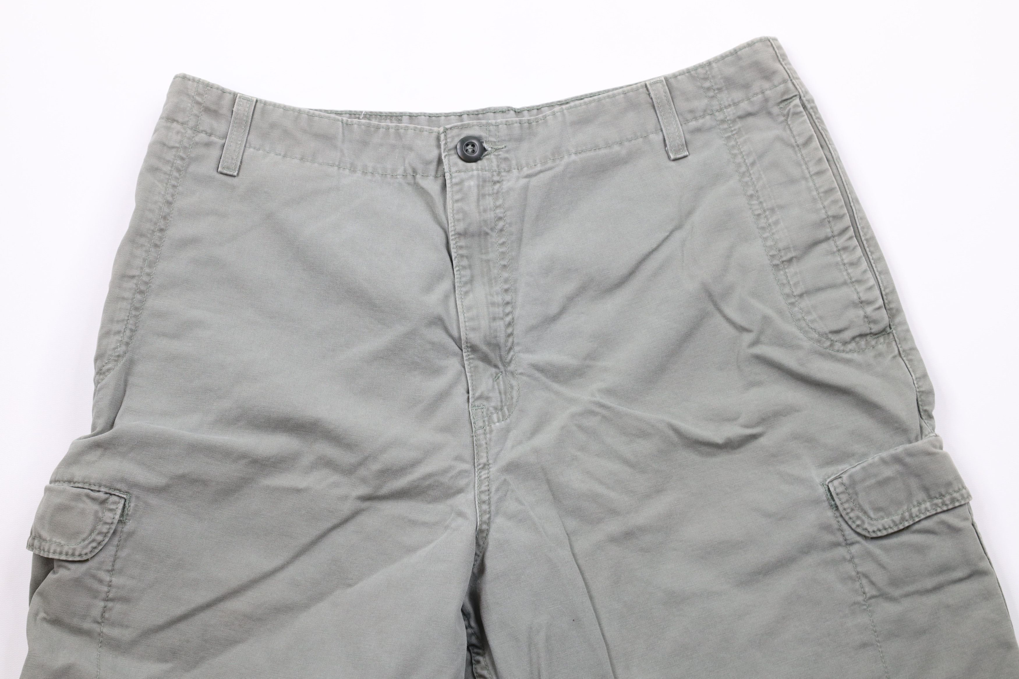 Levi's × Vintage Vintage 90s Levis Dry Goods Fit Canvas Cargo Shorts Green Size US 34 / EU 50 - 2 Thumbnail