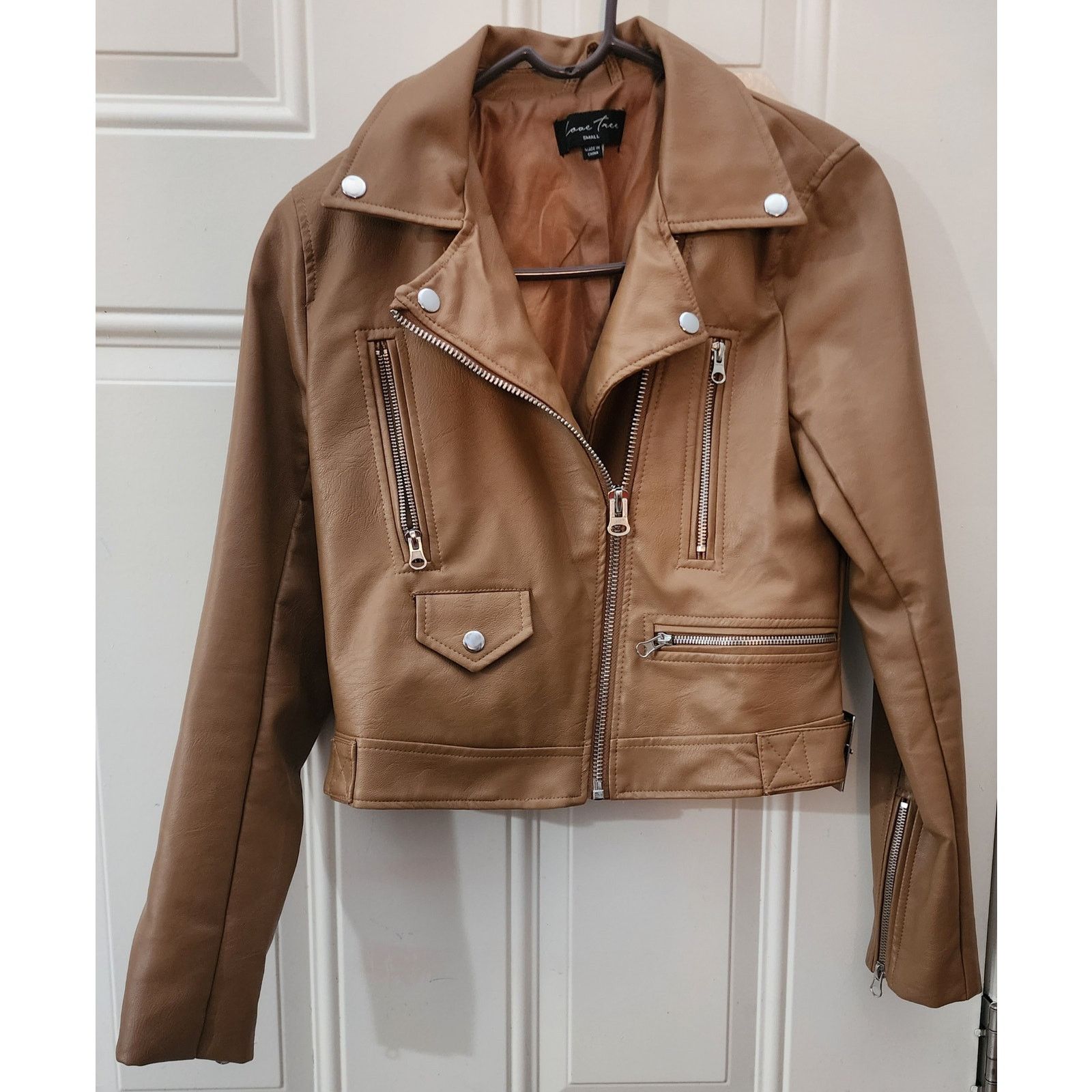 Other Women's Faux Leather Long Sleeve Zipper Moto Biker Jacket, S Size S / US 4 / IT 40 - 7 Thumbnail