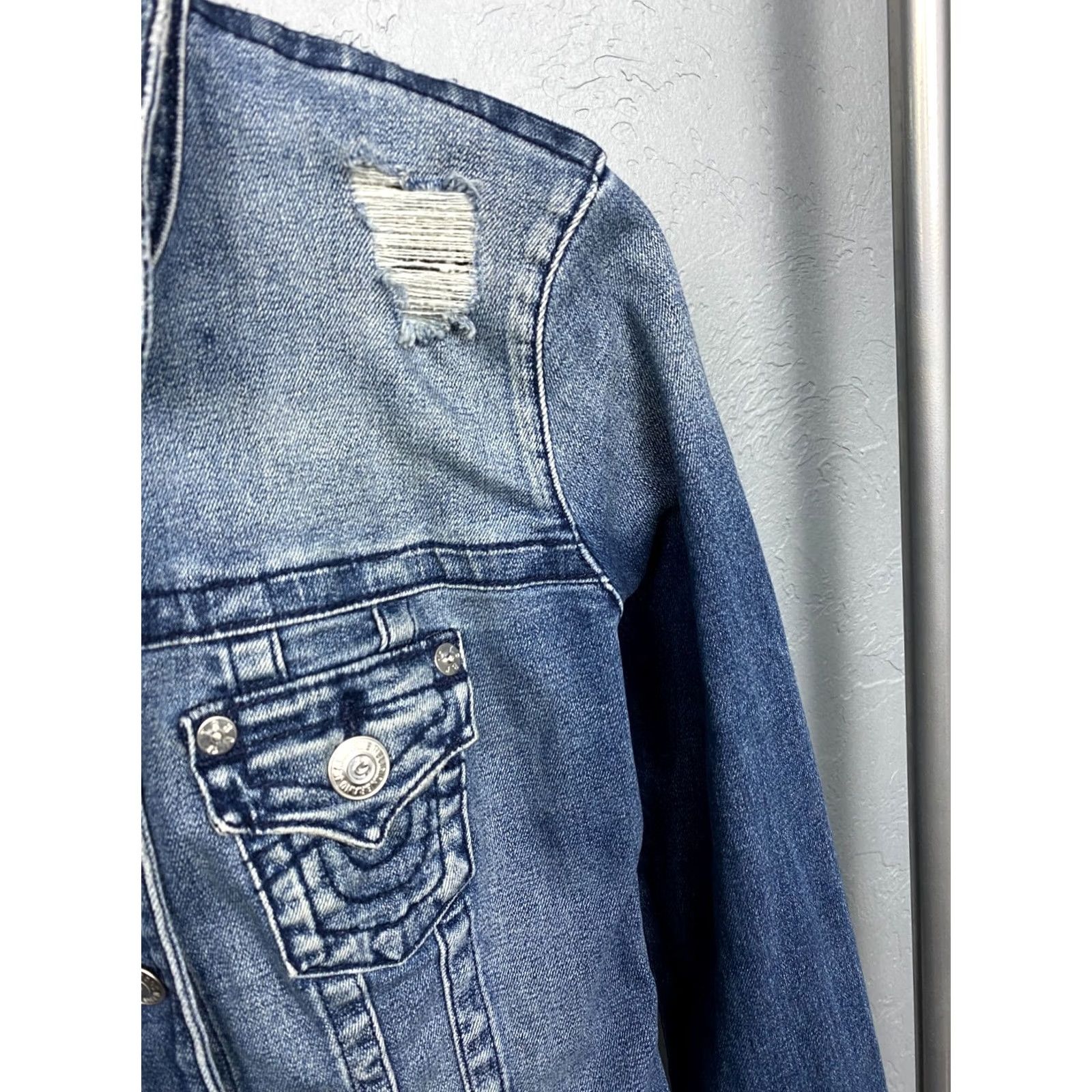 True Religion True Religion Denim Jacket Womens Size S Blue Vintage Jeans Jacket Style Denim Jacket Women Small Blue 90s Years Mens Womens Girls Size 28" / US 6 / IT 42 - 4 Thumbnail