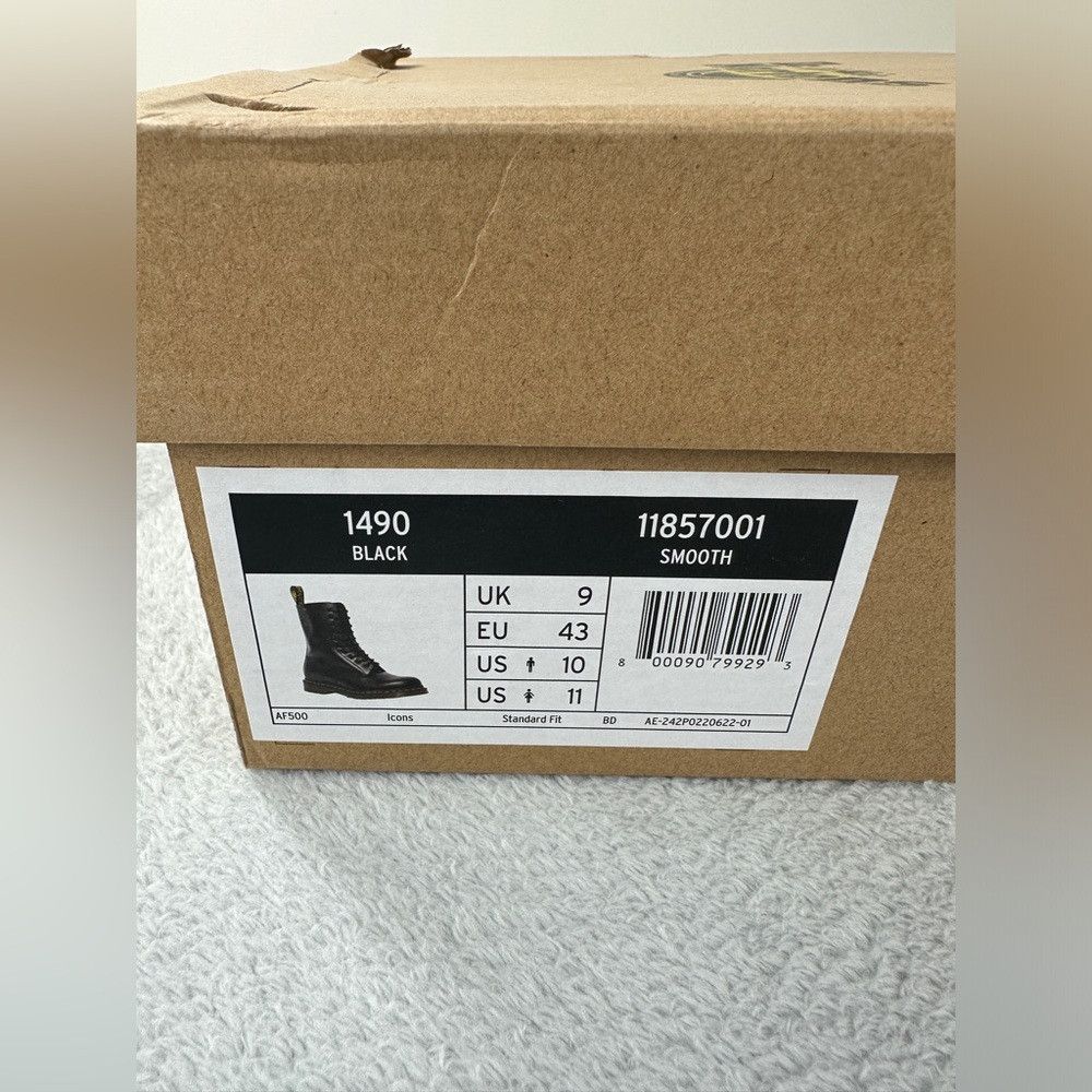 Dr. Martens Dr Martens NWT 1490 Smooth Black Leather Mid Calf Boots 9 U Size US 10 / EU 43 - 2 Thumbnail