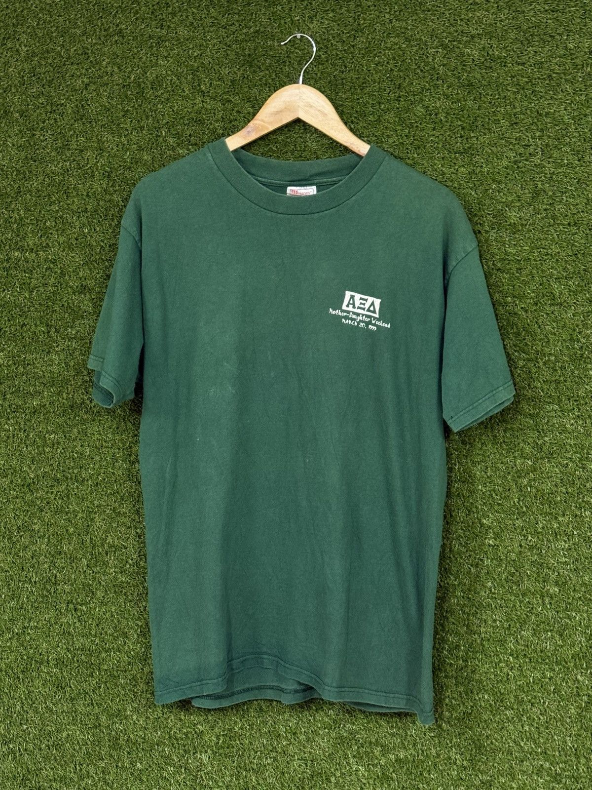 Vintage Vintage Alpha Sigma Alpha Forest Green Sorority Hanes Tee Size US L / EU 52-54 / 3 - 2 Thumbnail