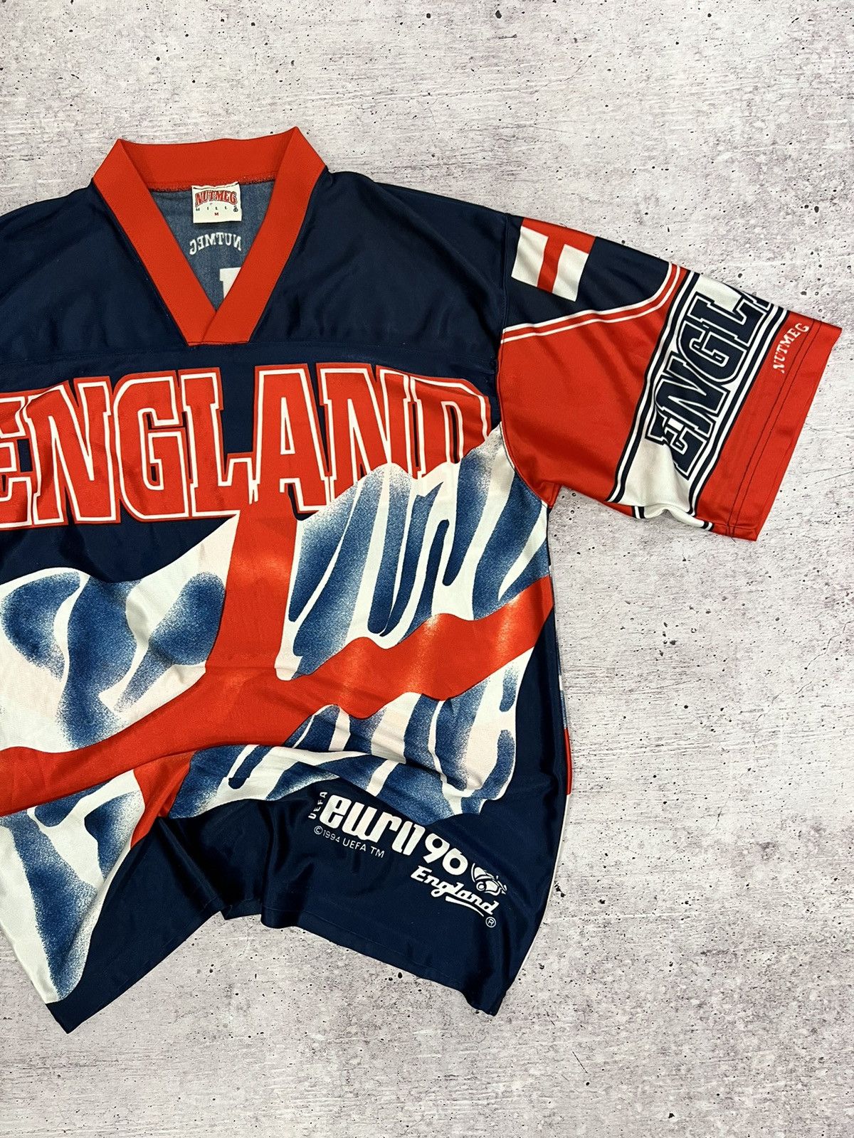 UEFA × Vintage 🩸RARE🩸Nutmeg Vintage England 1996 Euro UEFA Jersey Size US M / EU 48-50 / 2 - 3 Thumbnail
