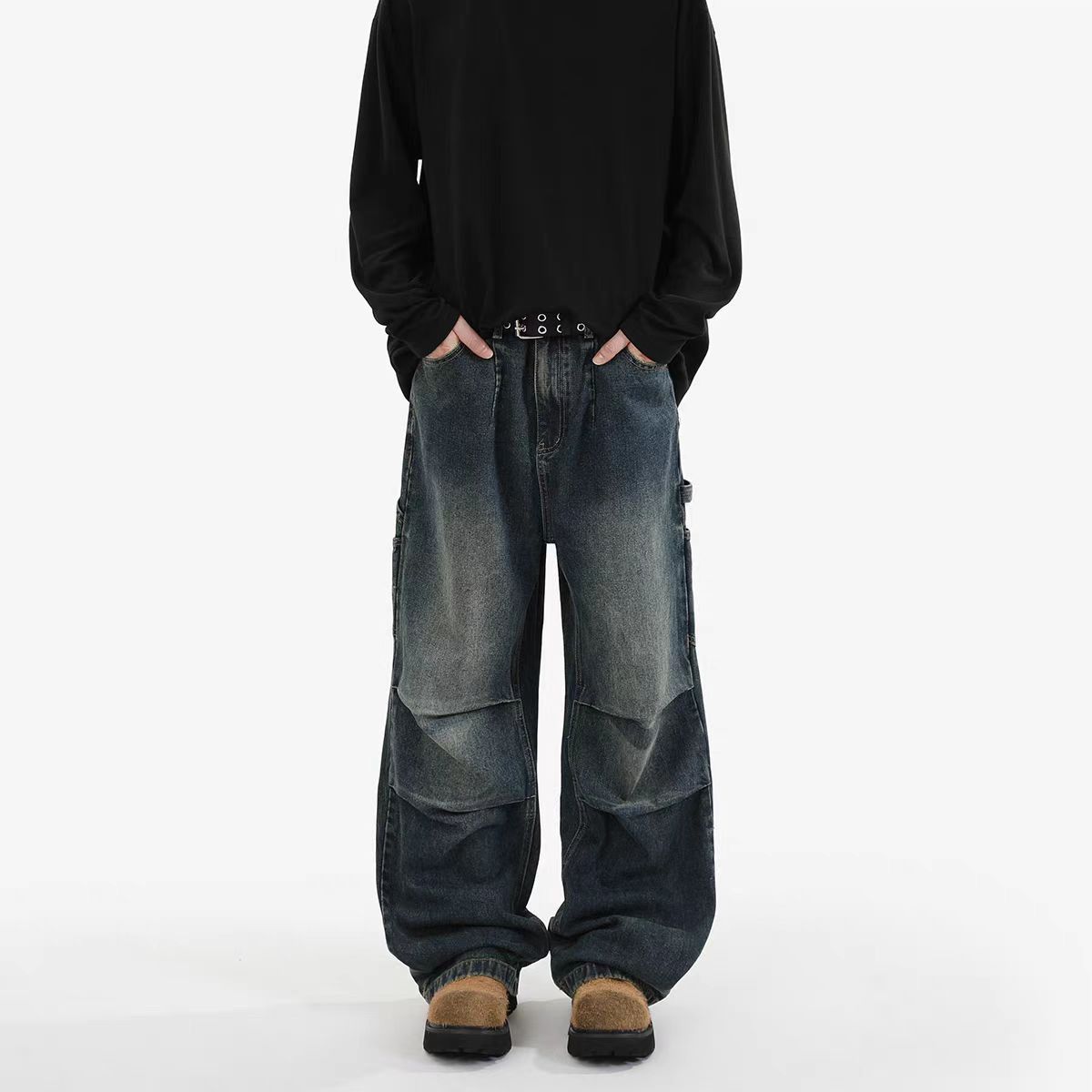 Japanese Brand × Jean Casual workwear high street baggy washed jeans Size US 30 / EU 46 - 1 Thumbnail