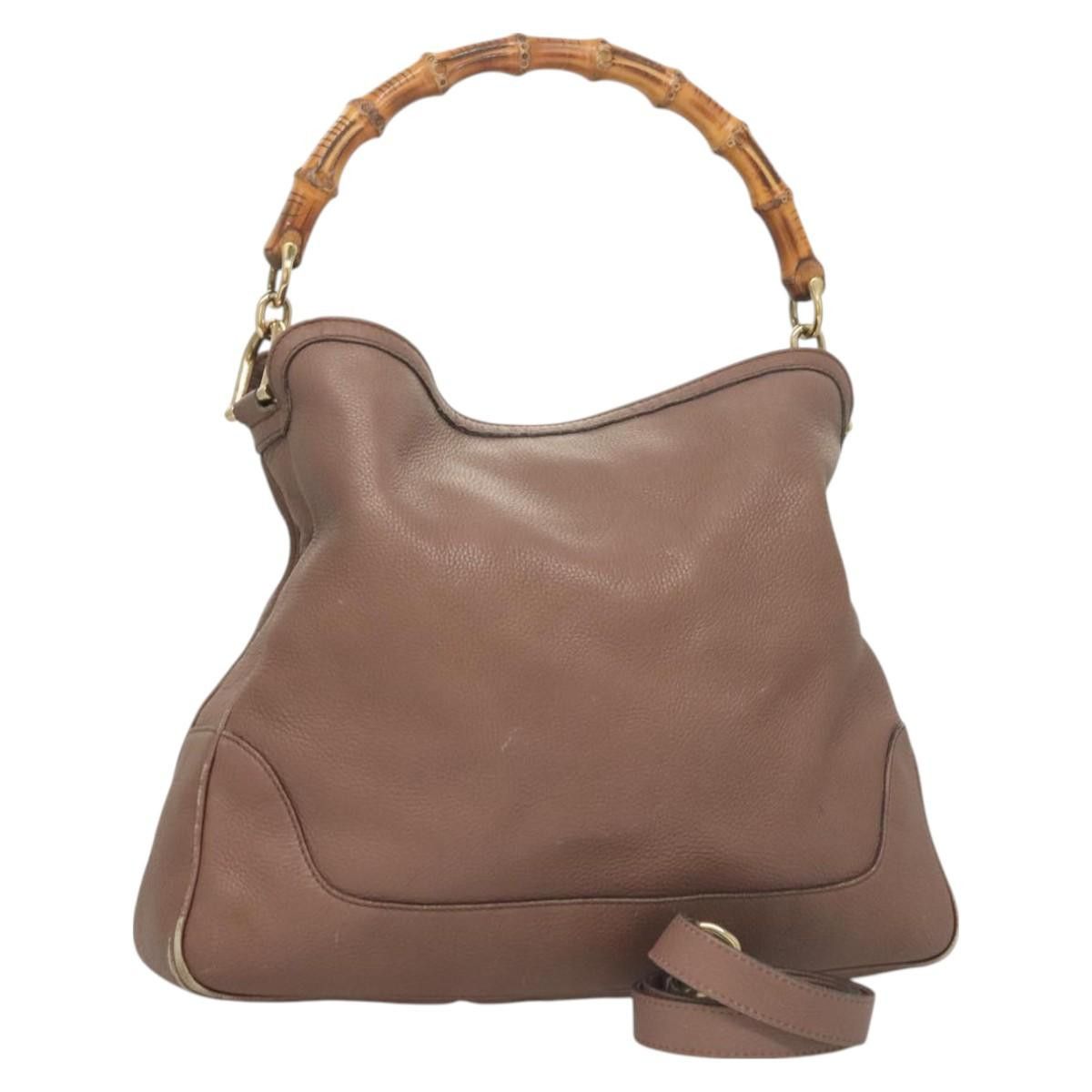 Gucci GUCCI Bamboo Hand Bag Leather Pink Gold Size ONE SIZE - 1 Thumbnail