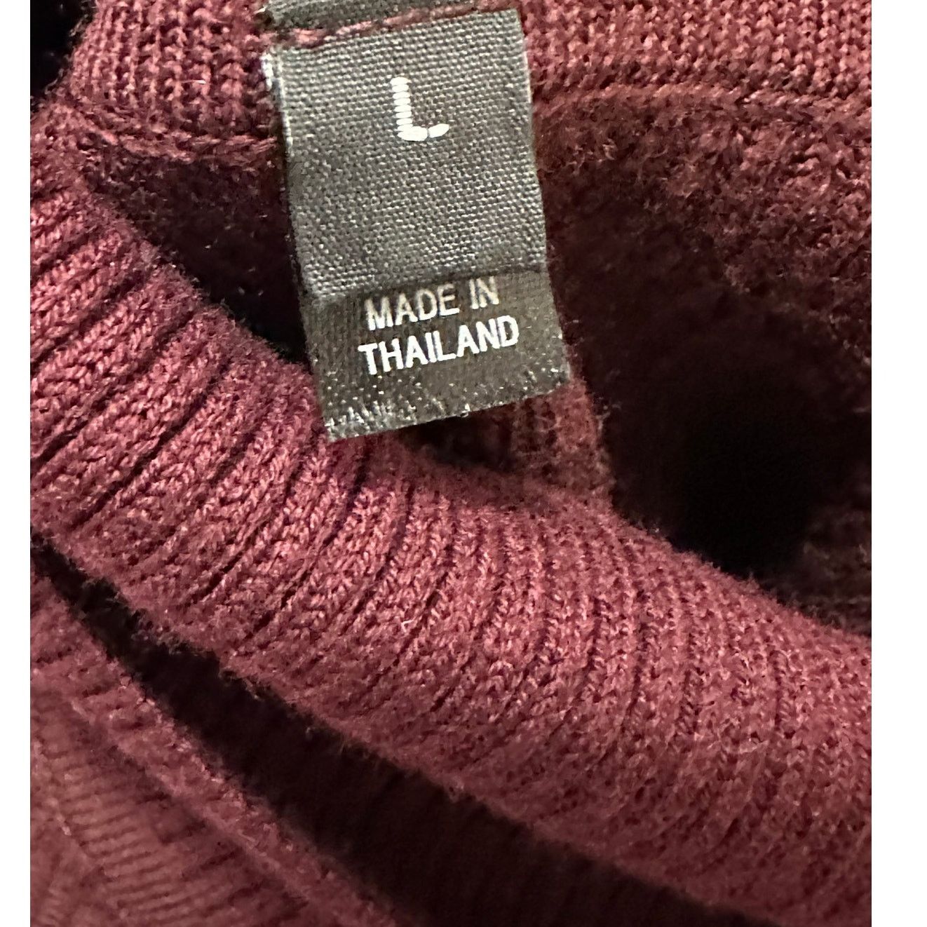 Muji Muji burgundy knit turtle neck sweater size Large Size L / US 10 / IT 46 - 3 Thumbnail