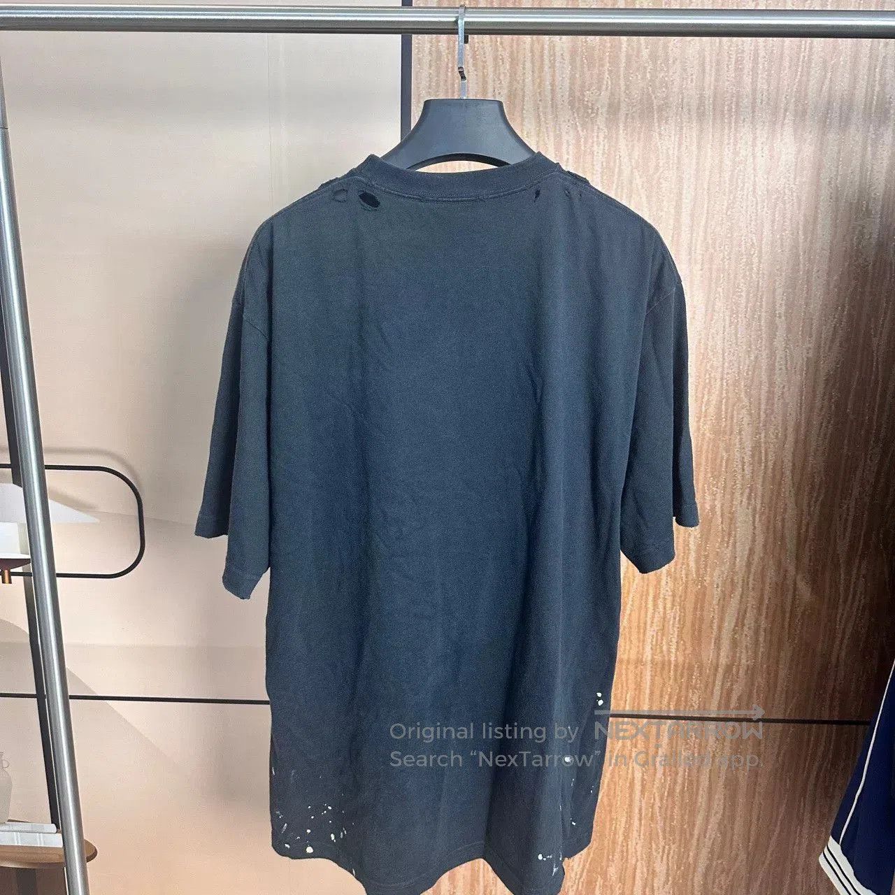 Balenciaga Balenciaga Black Distressed Rainbow Splatter Tee M. Size US M / EU 48-50 / 2 - 2 Thumbnail