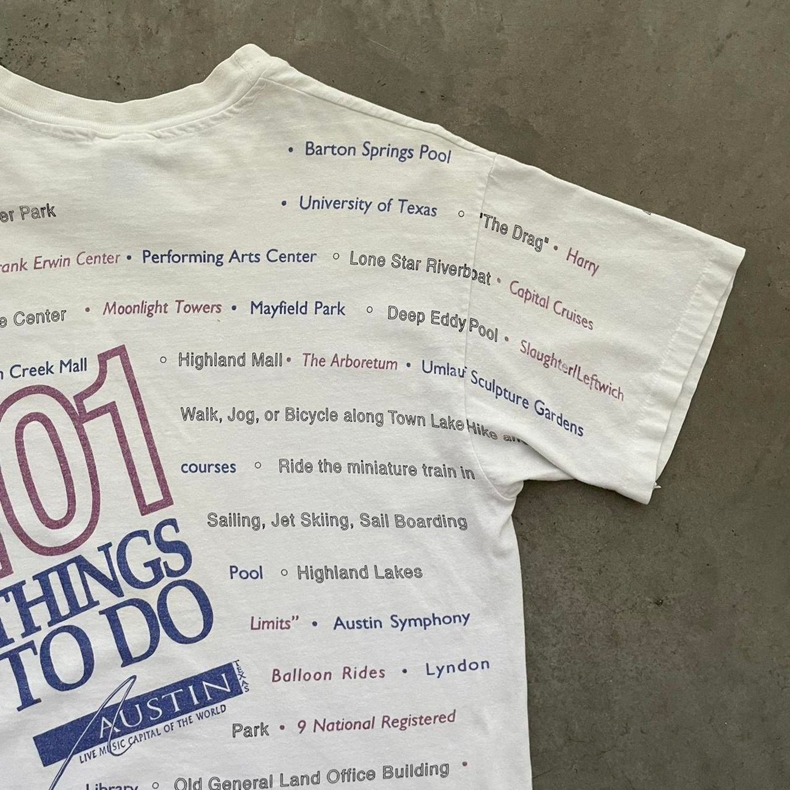 Vintage Vintage 90s 101 Things to do in Austin, Texas T-shirt Size US L / EU 52-54 / 3 - 5 Thumbnail