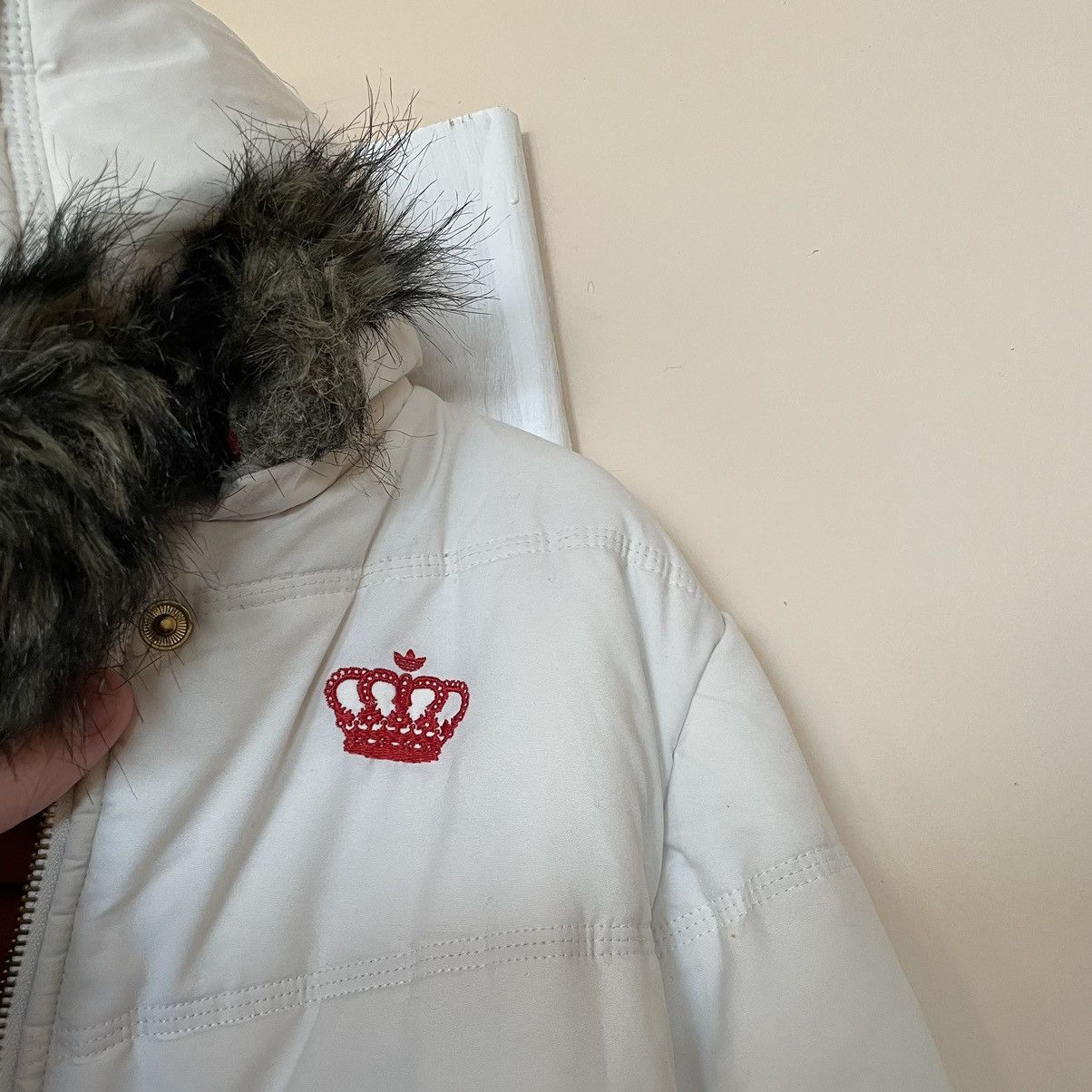 Adidas × Vintage VINTAGE ADIDAS DOWN PUFFER 2000s JACKET FUR FAUX BOMBER CROP Size S / US 4 / IT 40 - 2 Thumbnail