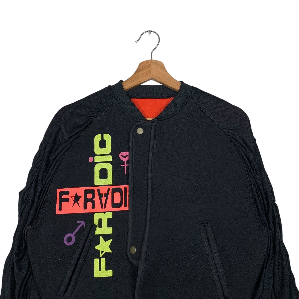 Japanese Brand FARADIC Big Logo Printed Hybrid Cropped Jacket #1646-C73 Size M / US 6-8 / IT 42-44 - 2 Thumbnail