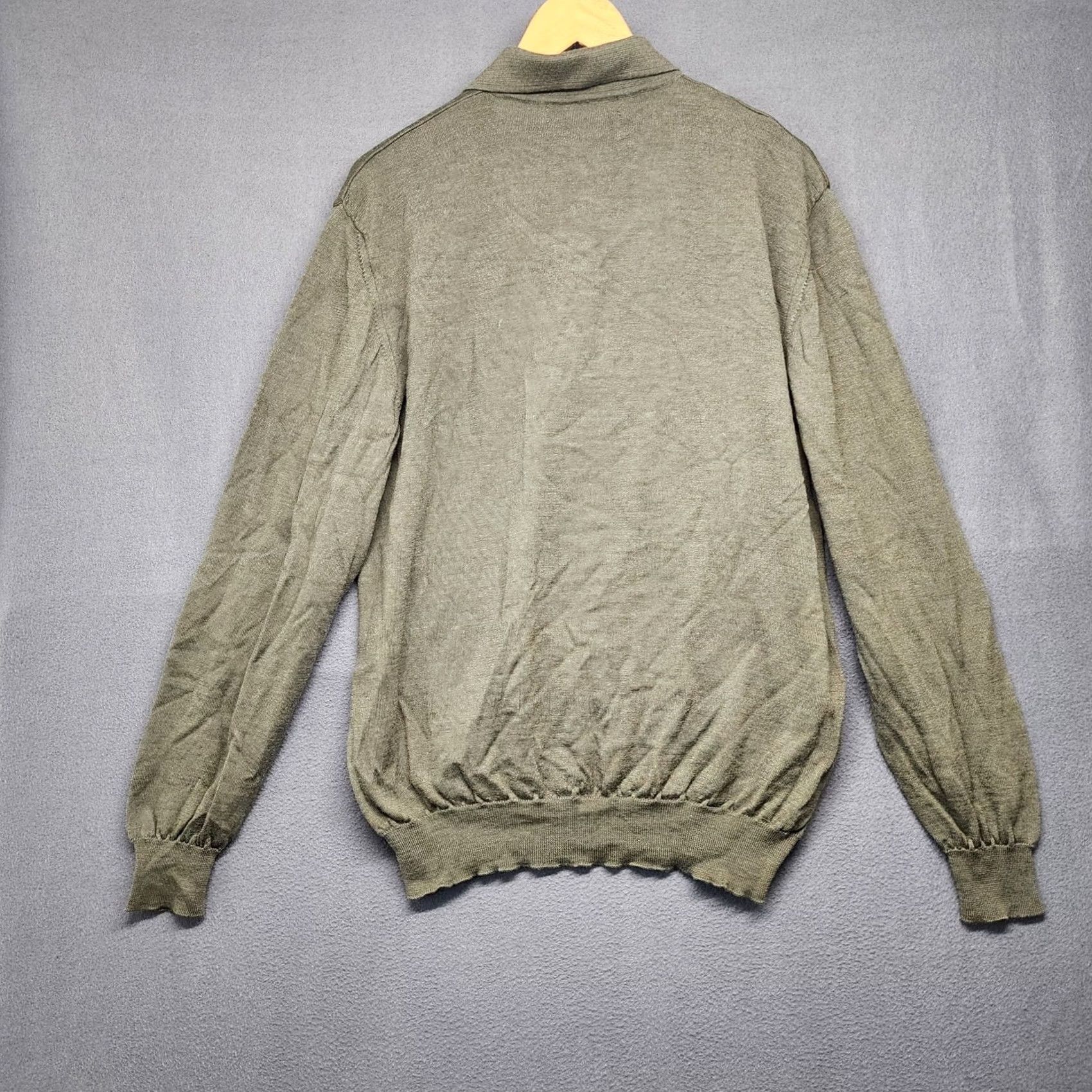 Vintage VINTAGE Bachrach Shirt Mens Large Green Merino Wool Polo Henley Italy Size US L / EU 52-54 / 3 - 2 Thumbnail