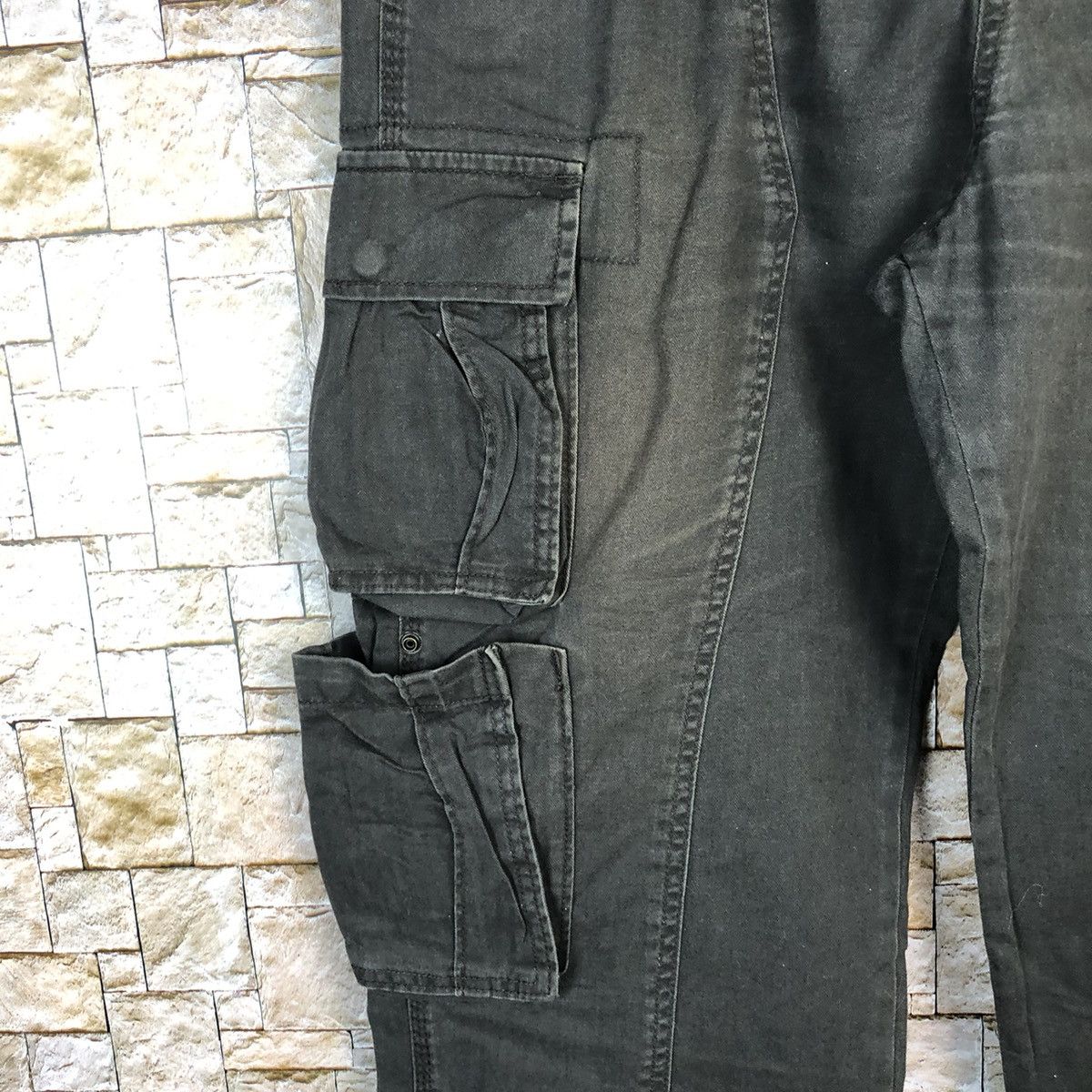 Japanese Brand Gap Black faded Cargo utility Multipocket Pants #A737 Size US 36 / EU 52 - 10 Thumbnail