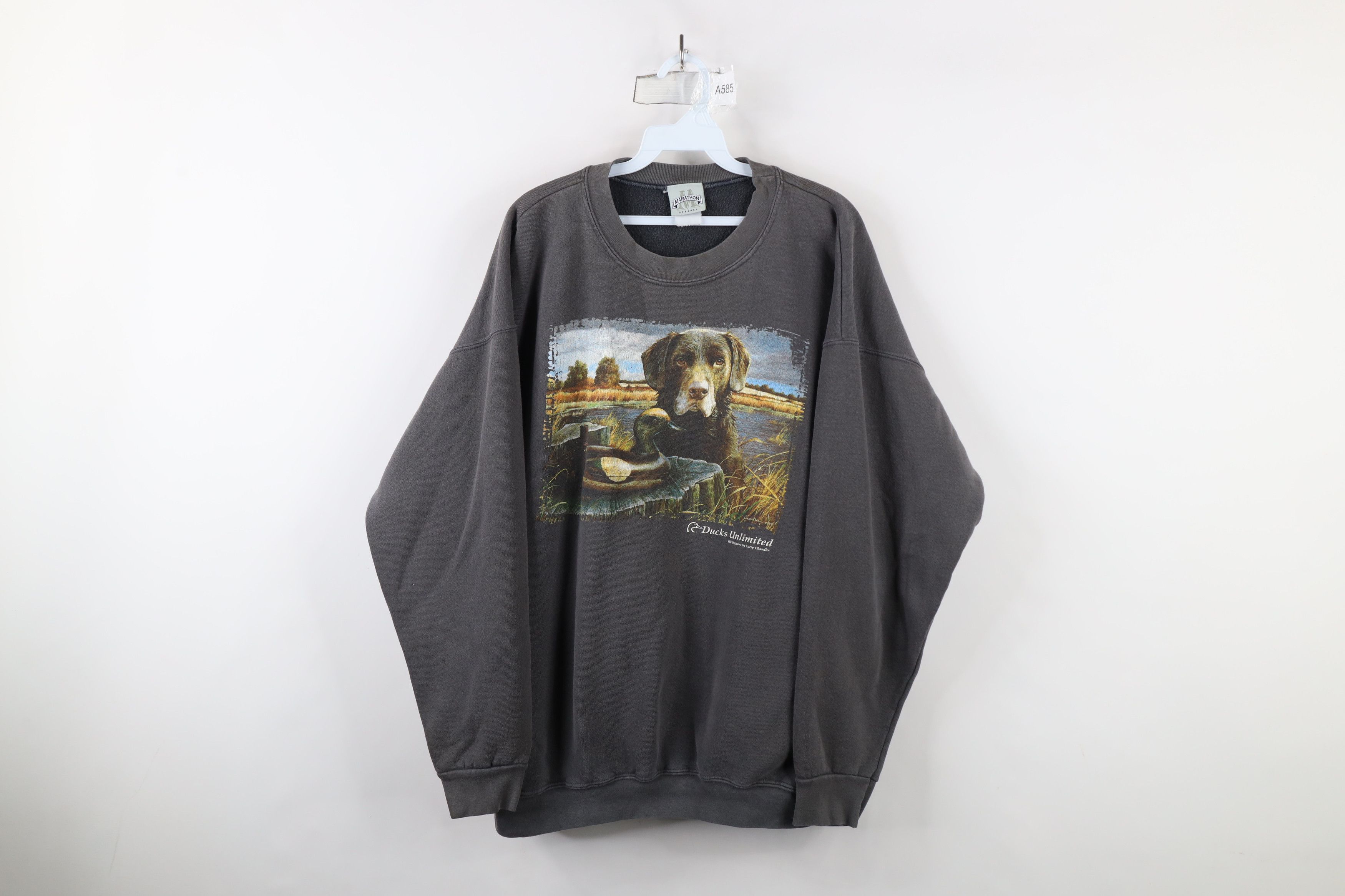 Vintage Vintage 90s Ducks Unlimited Dog Decoy Crewneck Sweatshirt Size US XXL / EU 58 / 5 - 1 Thumbnail