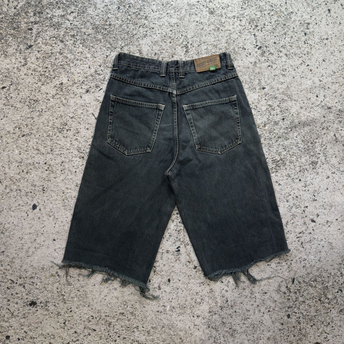 Vintage Thrashed Faded Distressed Y2K Jean Shorts Jorts ERD Grunge Size US 29 - 2 Thumbnail