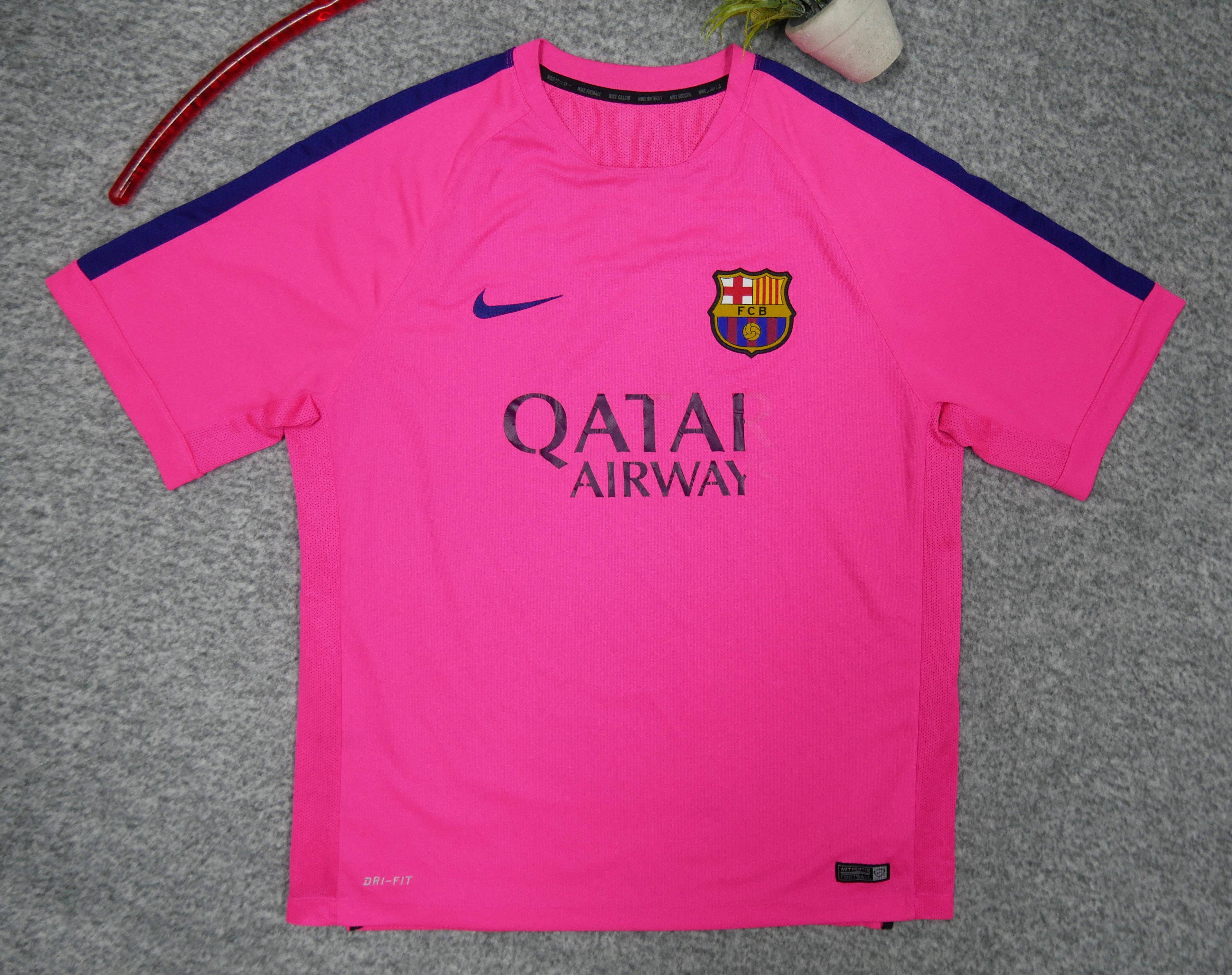 Vintage Barcelona 2014 2015 Nike Training Pink Rare Shirt Jersey Size US XL / EU 56 / 4 - 1 Thumbnail