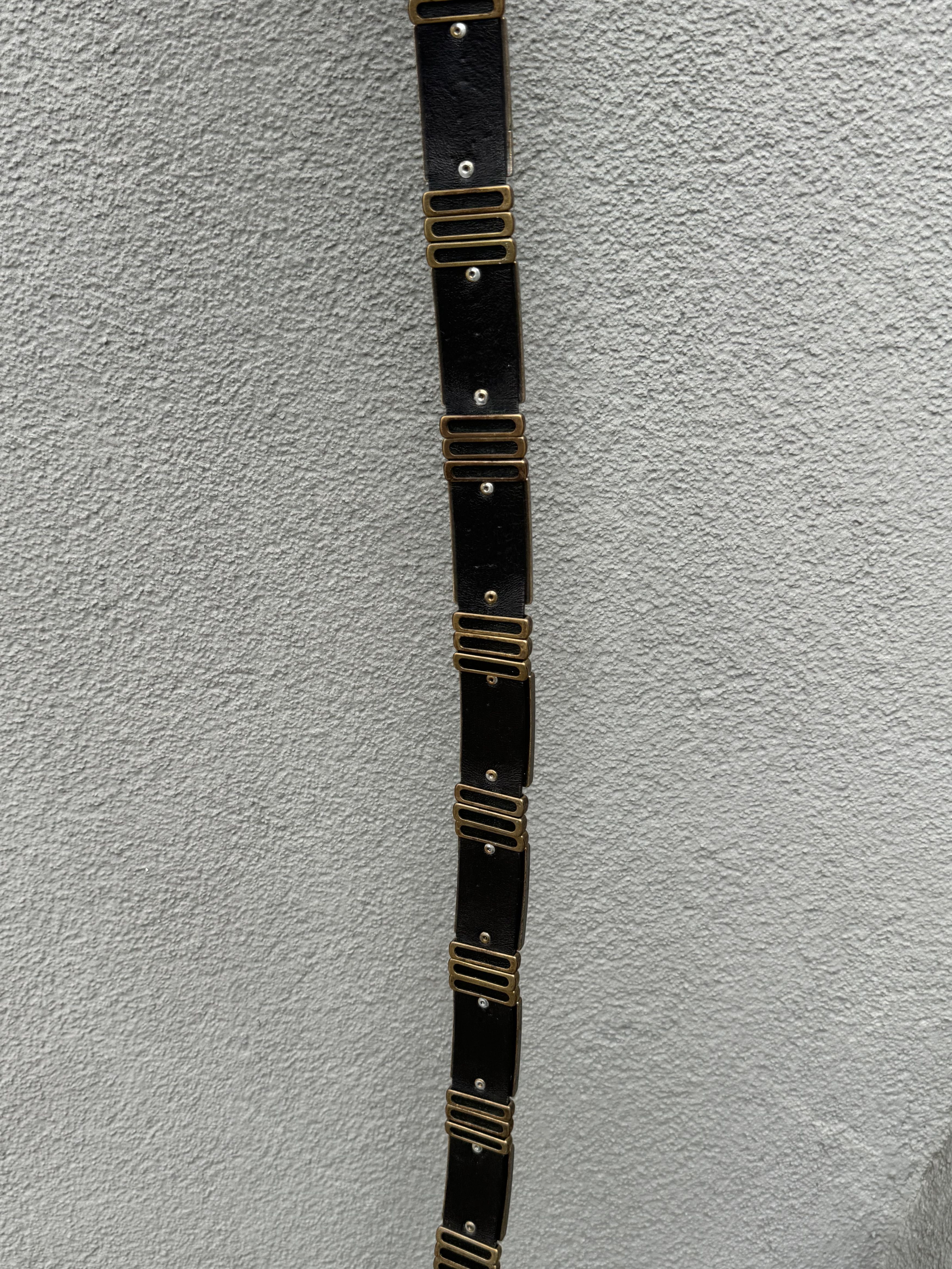 Vintage Nanni Metal/Leather Italy Avant-Garde Belt Size ONE SIZE - 8 Thumbnail