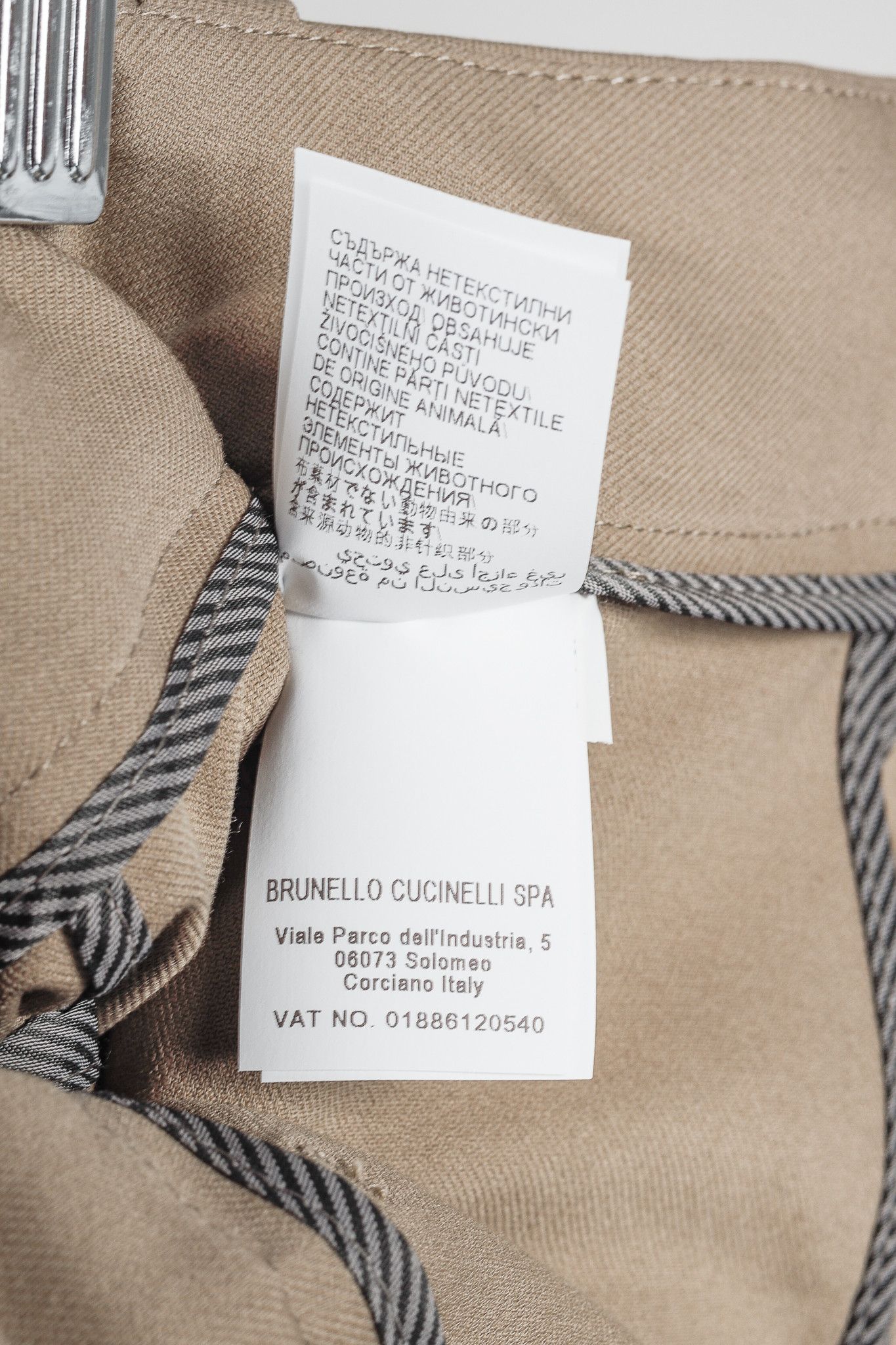 Brunello Cucinelli Brunello Cucinelli Taupe Cotton-Blend Straight-Leg Trousers Size 27" / US 4 / IT 40 - 14 Thumbnail