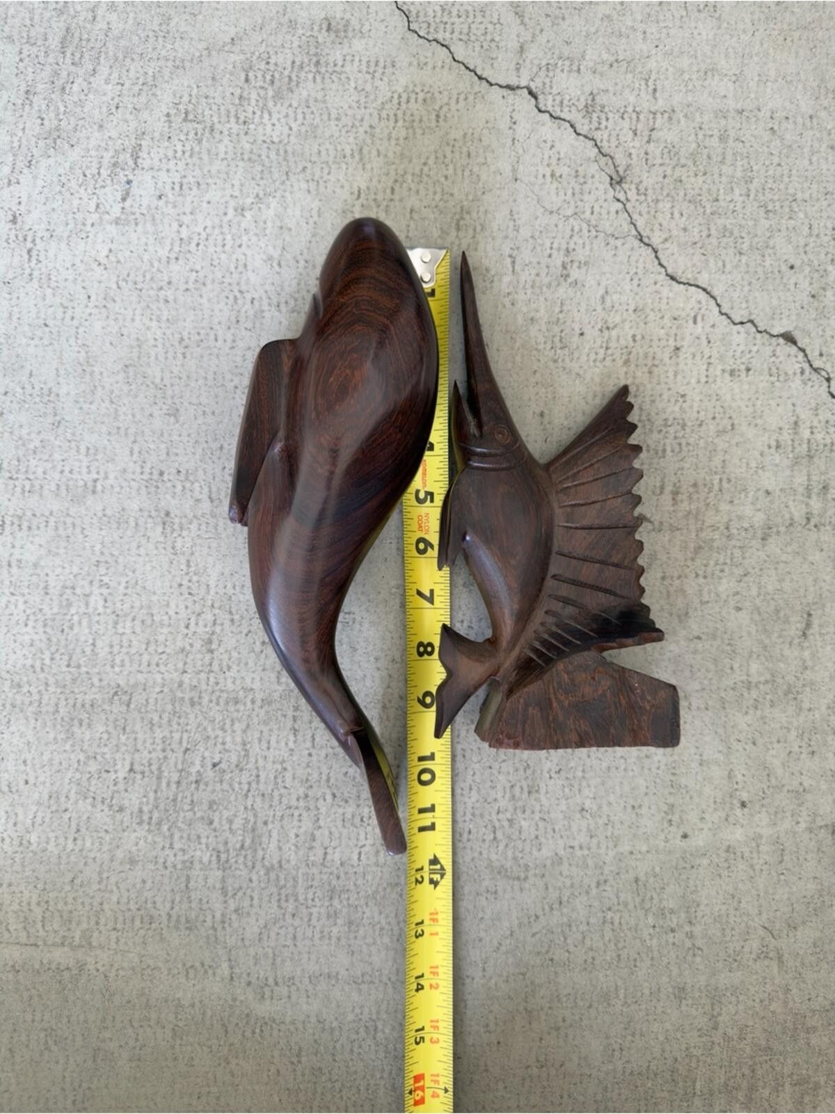 Other Hand Carved Wood Set / Coastal Decor / Shark Whale Marlin Size ONE SIZE - 6 Thumbnail