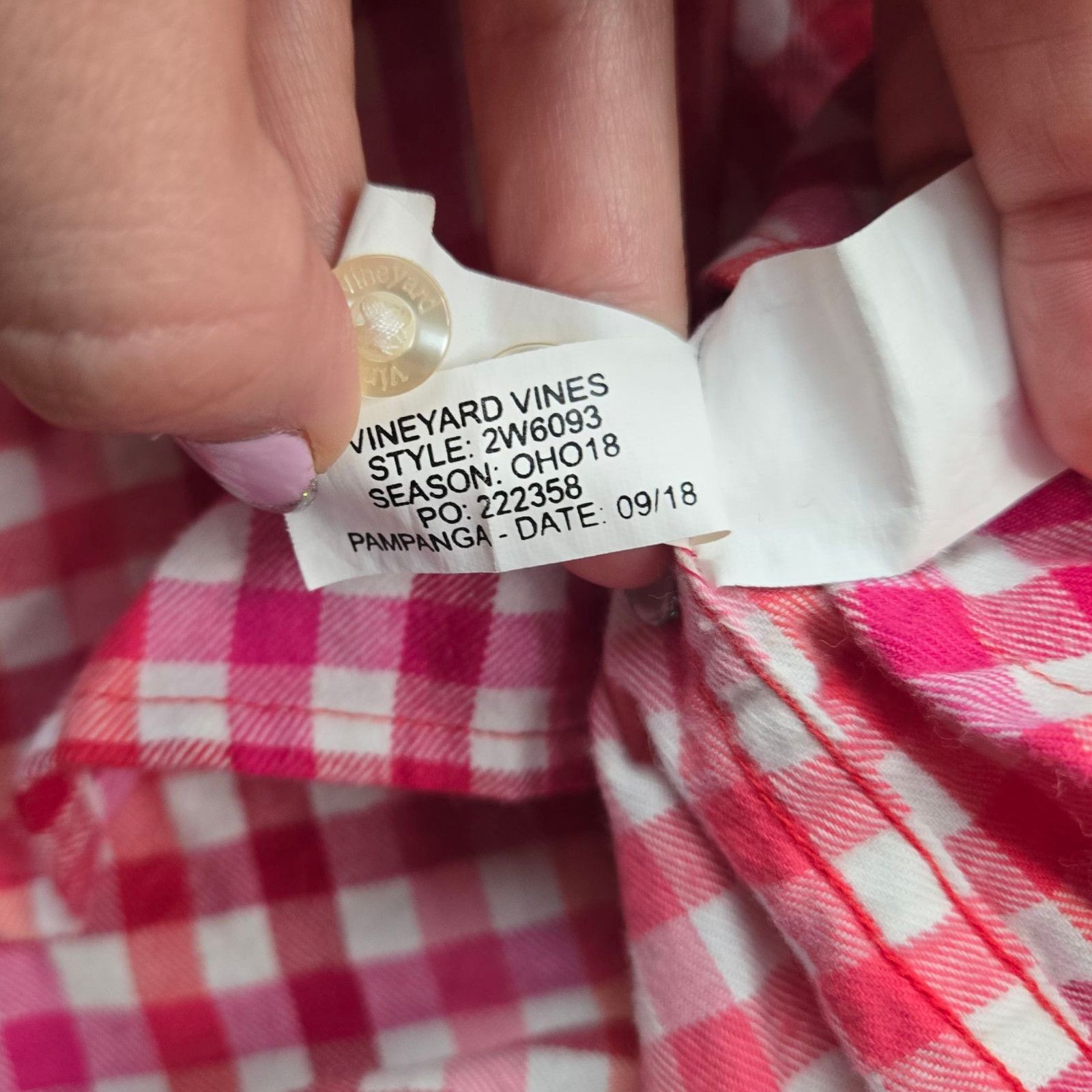 Vineyard Vines Vineyard Vines Pink Gingham Plaid Button Down Shirt Size 0 Size XS / US 0-2 / IT 36-38 - 10 Thumbnail