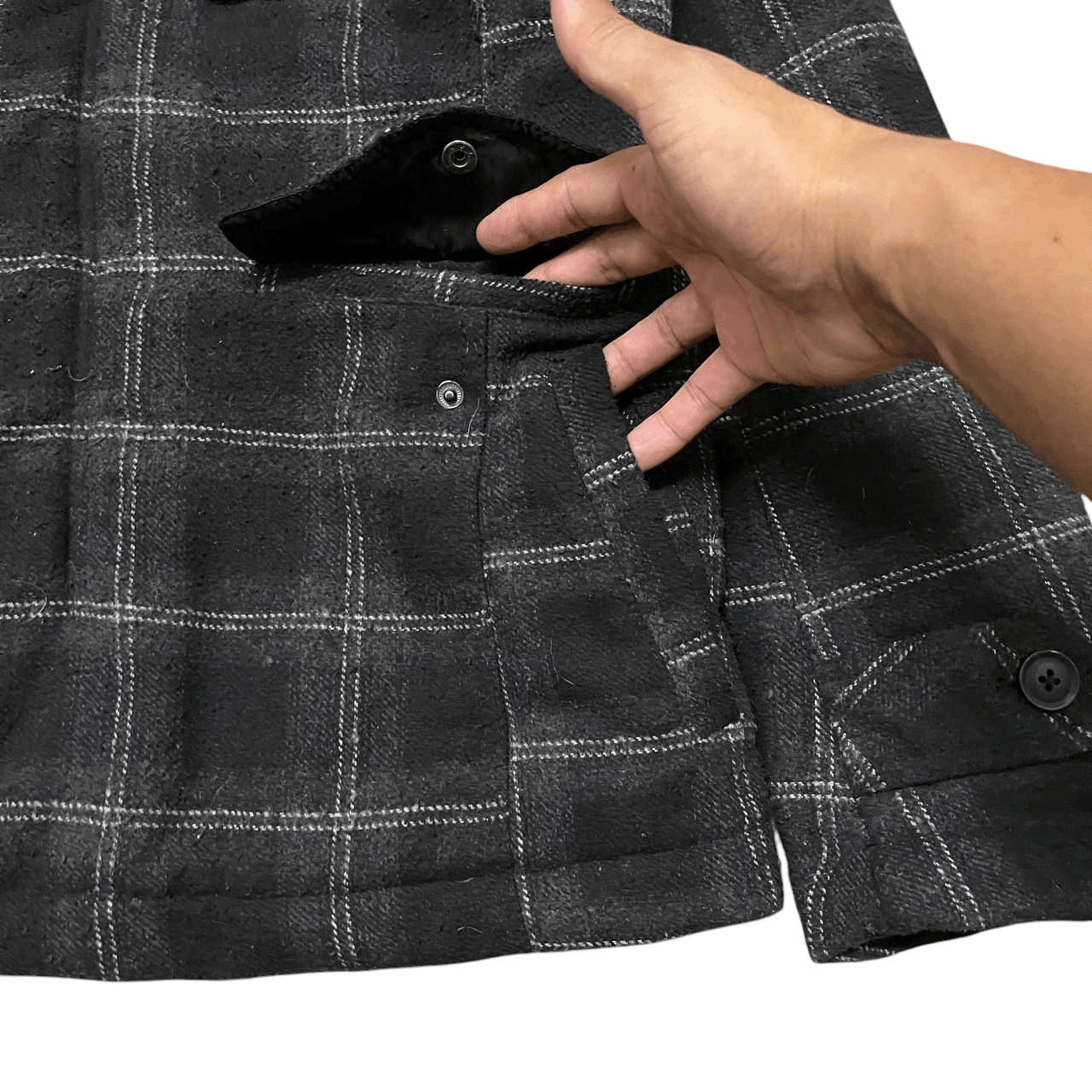 In The Attic Vintage In The Attic Plaid Fur Hooded Jacket Size US L / EU 52-54 / 3 - 6 Thumbnail