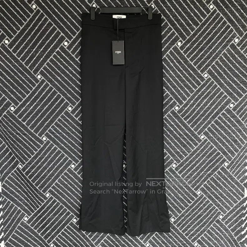 Fendi Fendi Black straight-leg pants with slits at the bottom Size 26" / US 2 / IT 38 - 1 Thumbnail