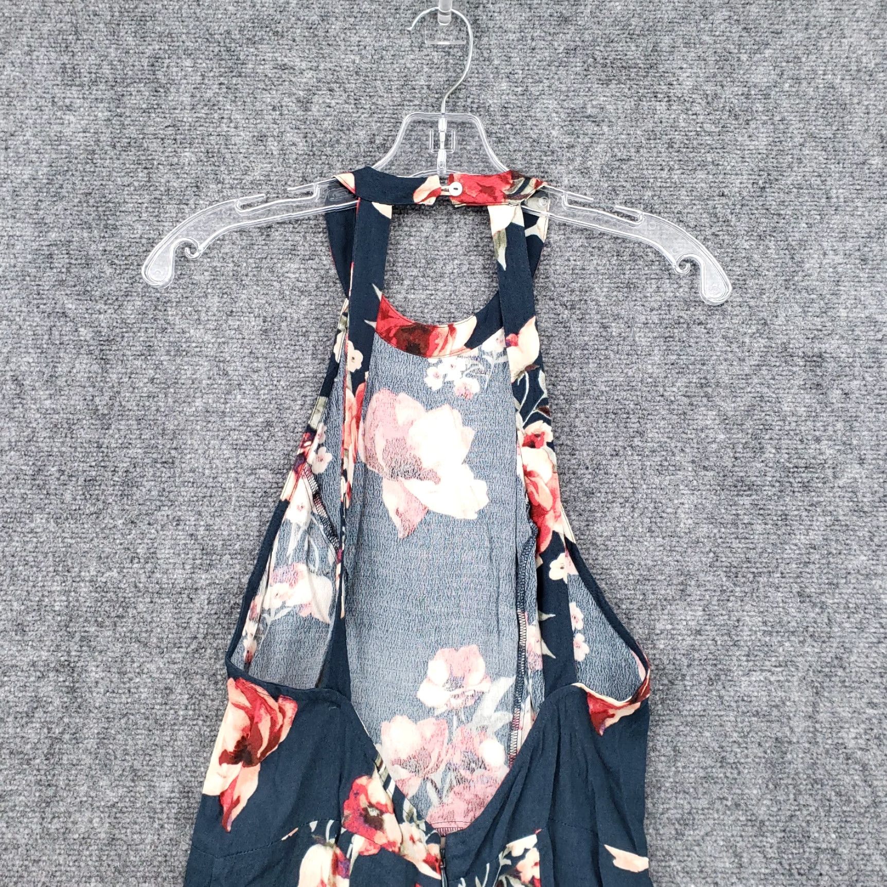 Forever 21 FOREVER 21 Romper Womens S Blue Floral Halter Open Back One-Piece Sleeveless Casual NEW Size 28" / US 6 / IT 42 - 5 Thumbnail