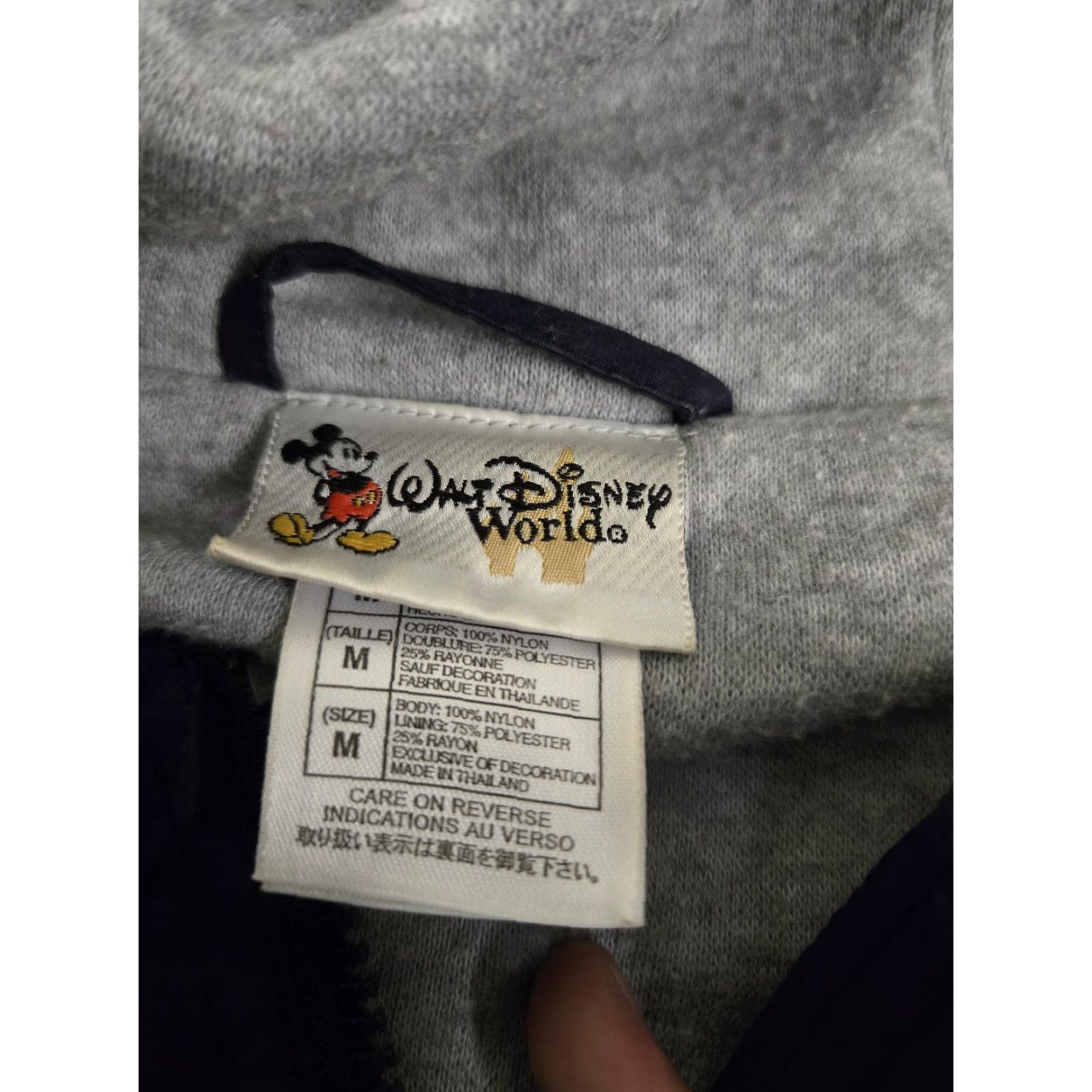 Disney Walt Disney World Jacket Mens Medium Hooded Full Zip Park Icons Embroidered Navy Blue Size US M / EU 48-50 / 2 - 5 Thumbnail