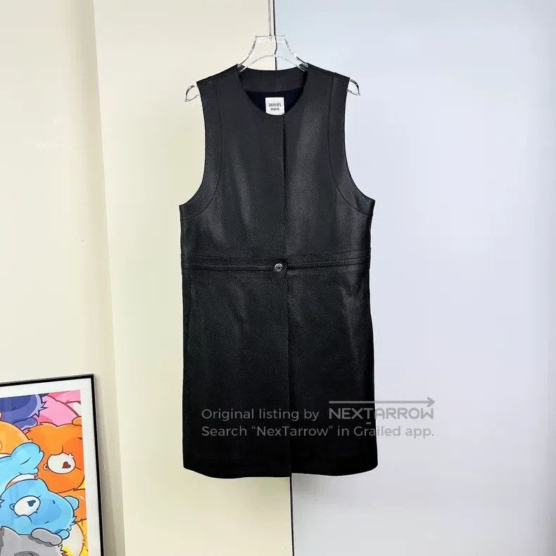 Hermes Hermes Black Medium-length Lamb Leather Vest Size XS / US 0-2 / IT 36-38 - 2 Thumbnail