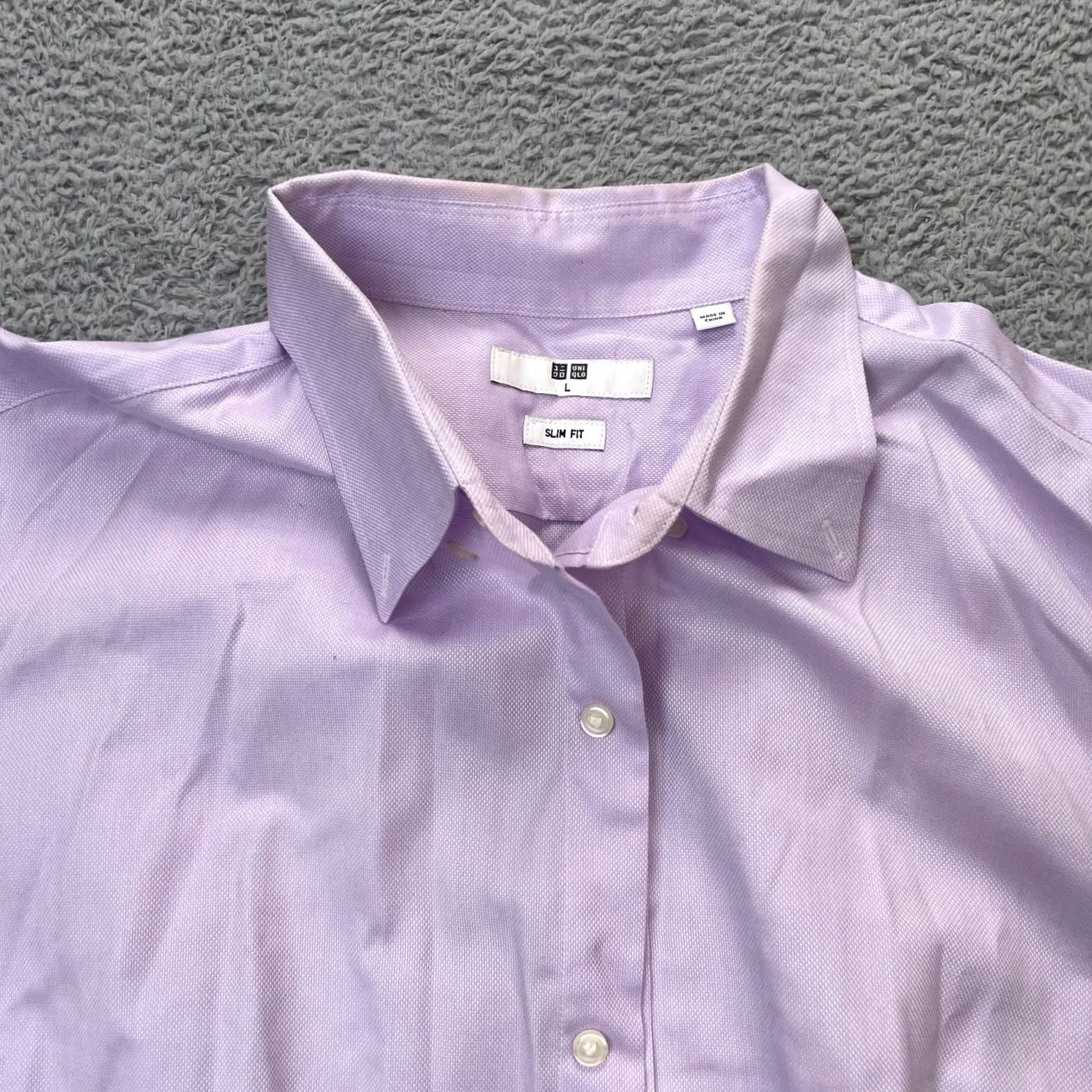 Uniqlo Uniqlo Shirt Mens Large Purple Easy Care Oxford Stretch Slim Fit Button Down Size US L / EU 52-54 / 3 - 6 Thumbnail