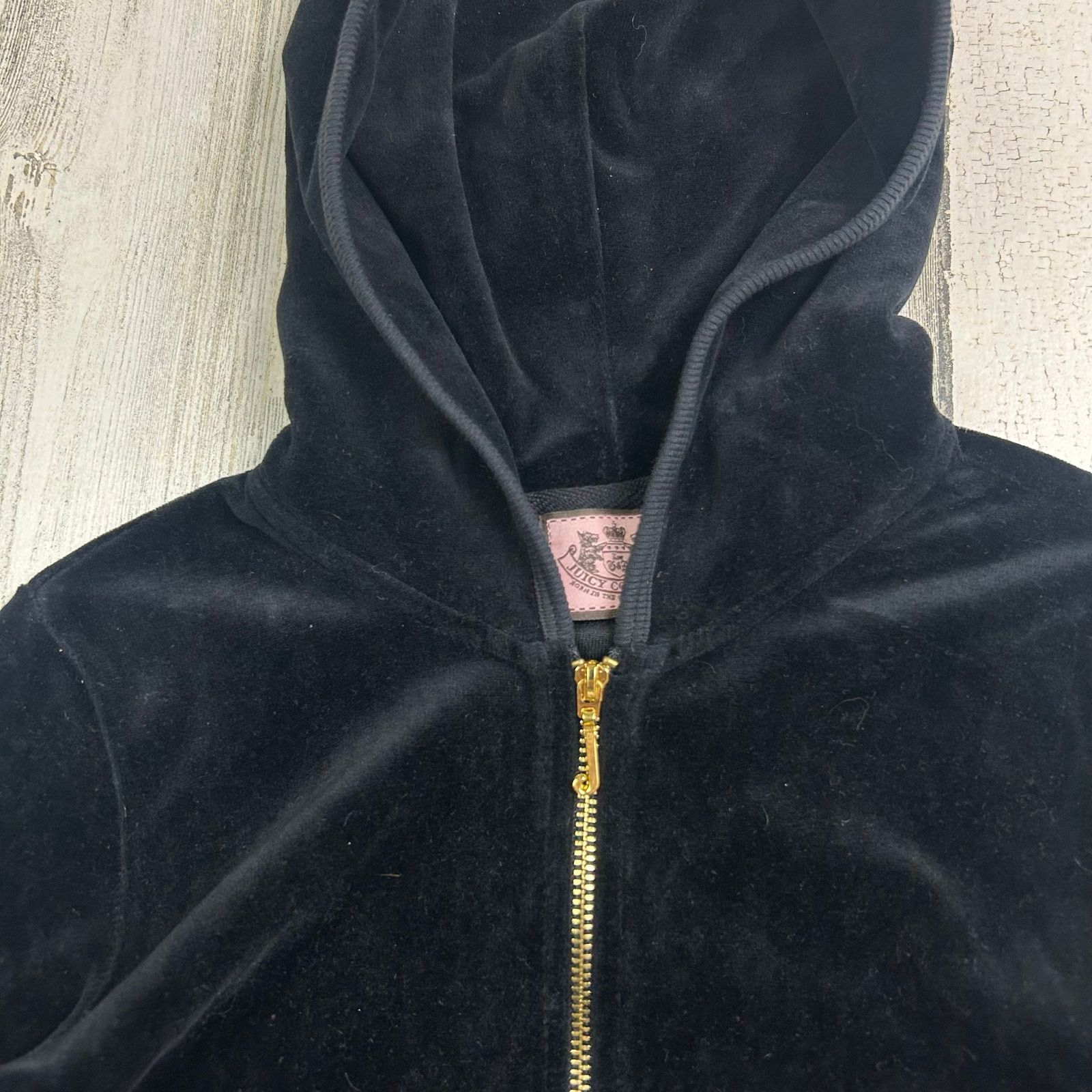 Juicy Couture × Vintage Juicy Couture Rhinestone Encrusted Velour Robertson Hoodie Size S / US 4 / IT 40 - 4 Thumbnail