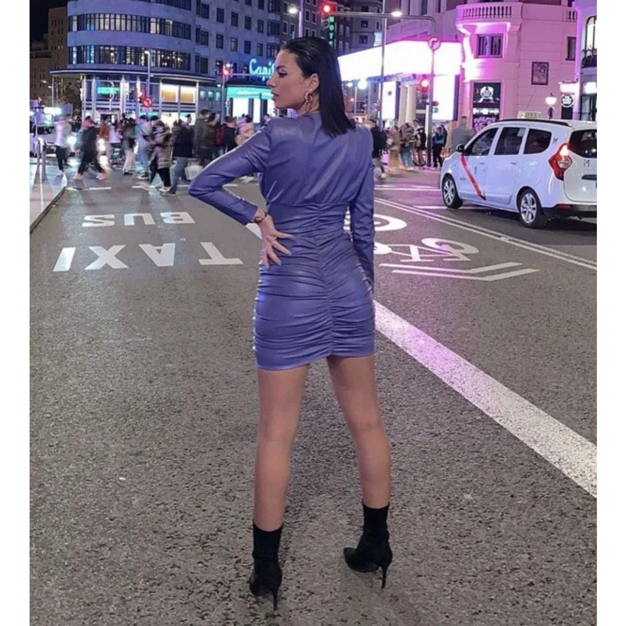 Zara ZARA BLOGGER FAVORITE FAUX LEATHER DRESS PURPLE Size S / US 4 / IT 40 - 10 Thumbnail
