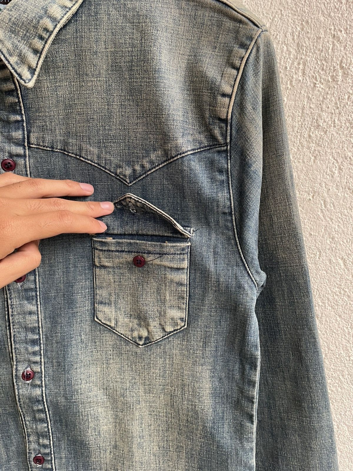 If Six Was Nine 2000s Intheattic Wash Denim Shirt Ifsix LGB Fuga Y2K Hysteri Size US S / EU 44-46 / 1 - 5 Thumbnail