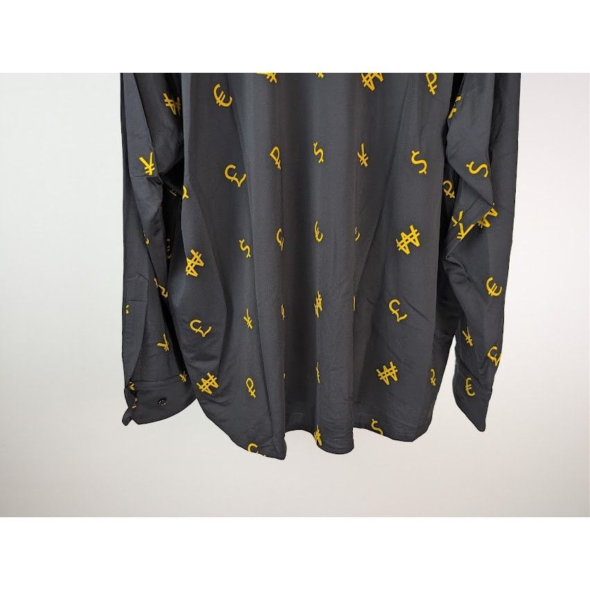 Vetements o1rshd1 Currency Print Button Up Shirt in Black Size US L / EU 52-54 / 3 - 12 Thumbnail