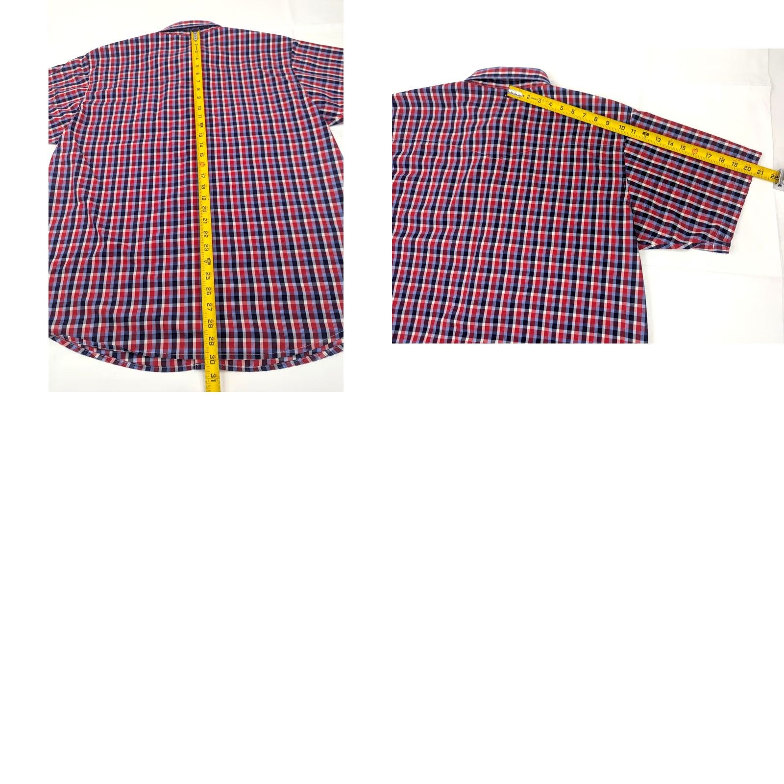 Wrangler VINTAGE Wrangler Western Pearl Snap Button Shirt Men 2XL Red Plaid Short Sleeve Cowboy Western Size US XXL / EU 58 / 5 - 8 Thumbnail