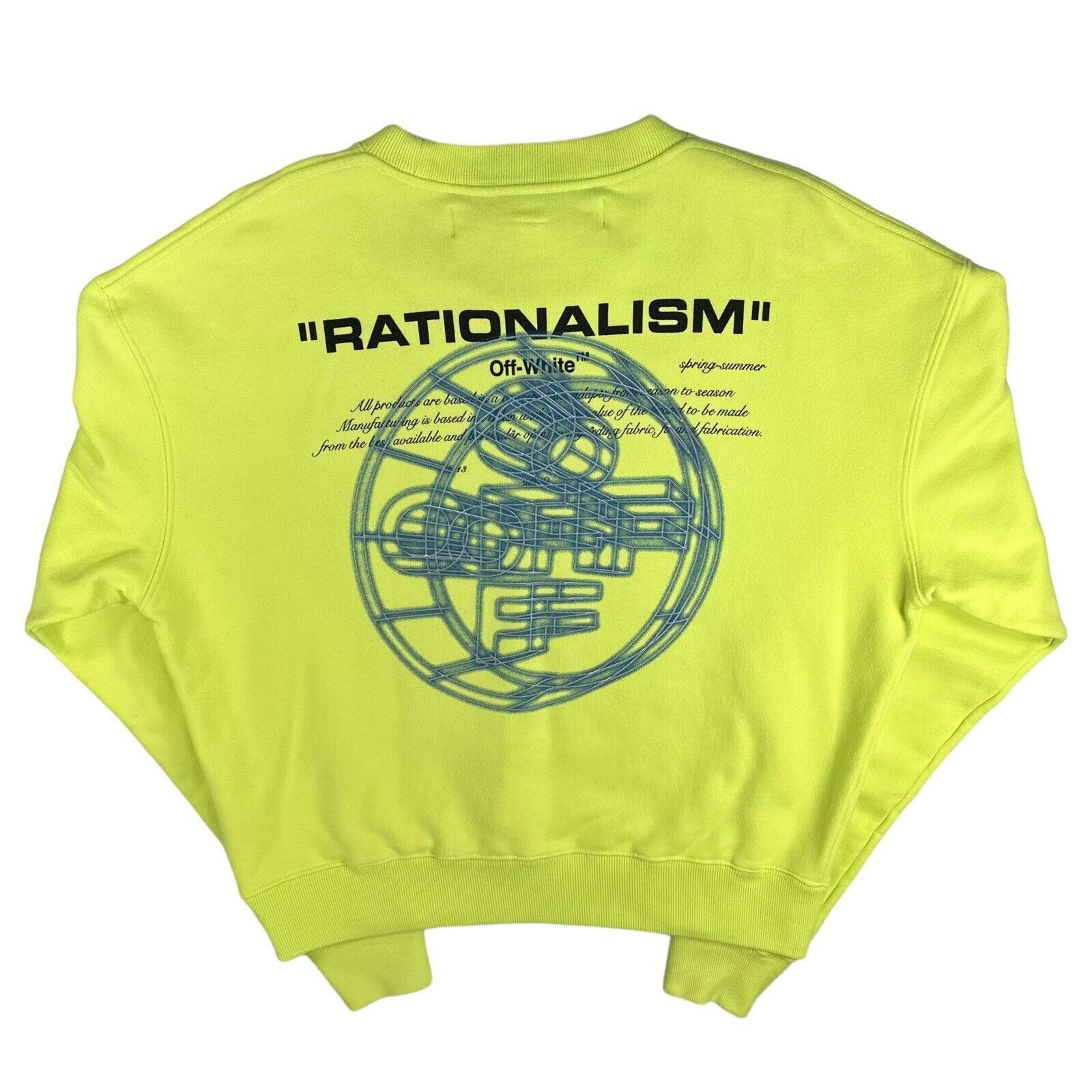 Off-White Off-White Size XS Sweatshirt Neon Green/Yellow Rationalism Size US XS / EU 42 / 0 - 6 Thumbnail
