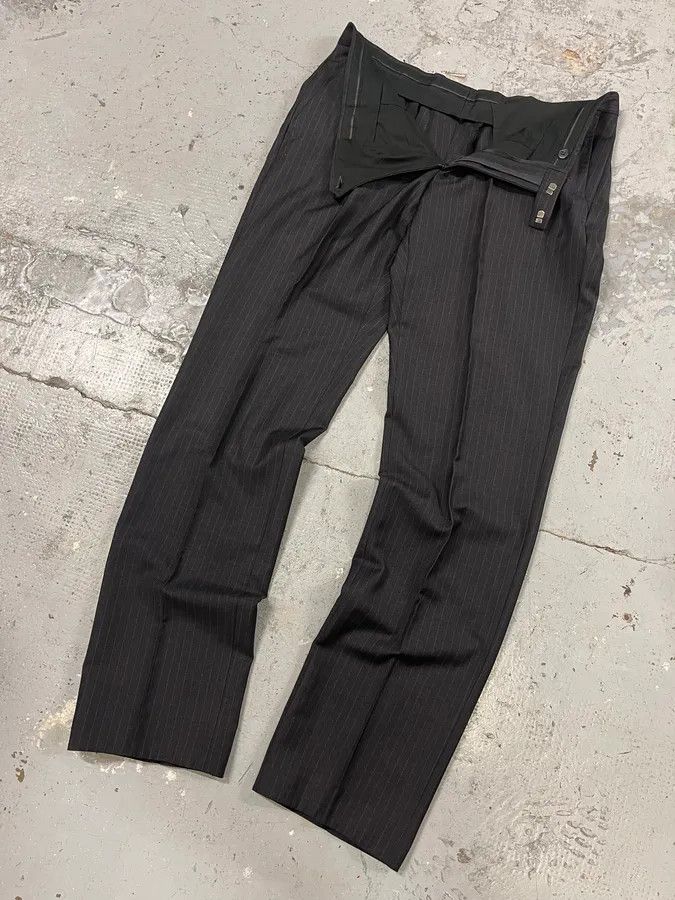 Gucci 2000s Gucci Dark Grey Wool Striped Tailored Pants Size US 32 / EU 48 - 6 Thumbnail
