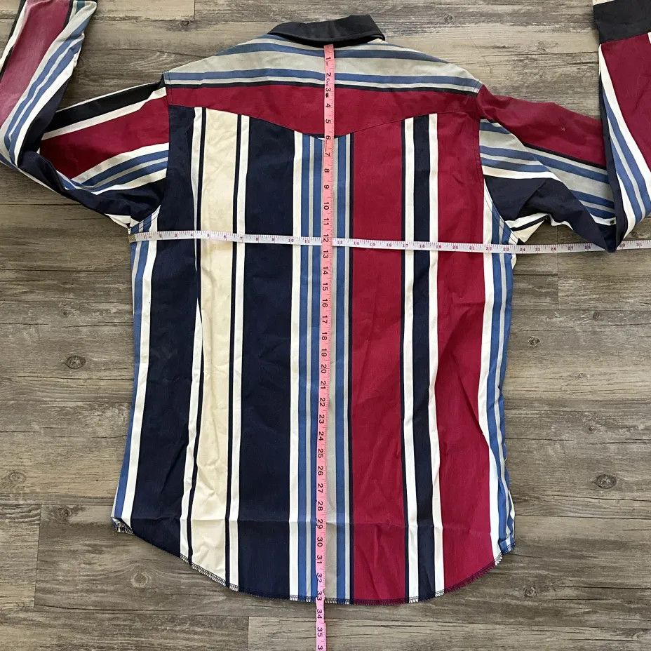 Wrangler Vintage Wrangler Brushpopper Western Striped Shirt Size US XL / EU 56 / 4 - 7 Thumbnail